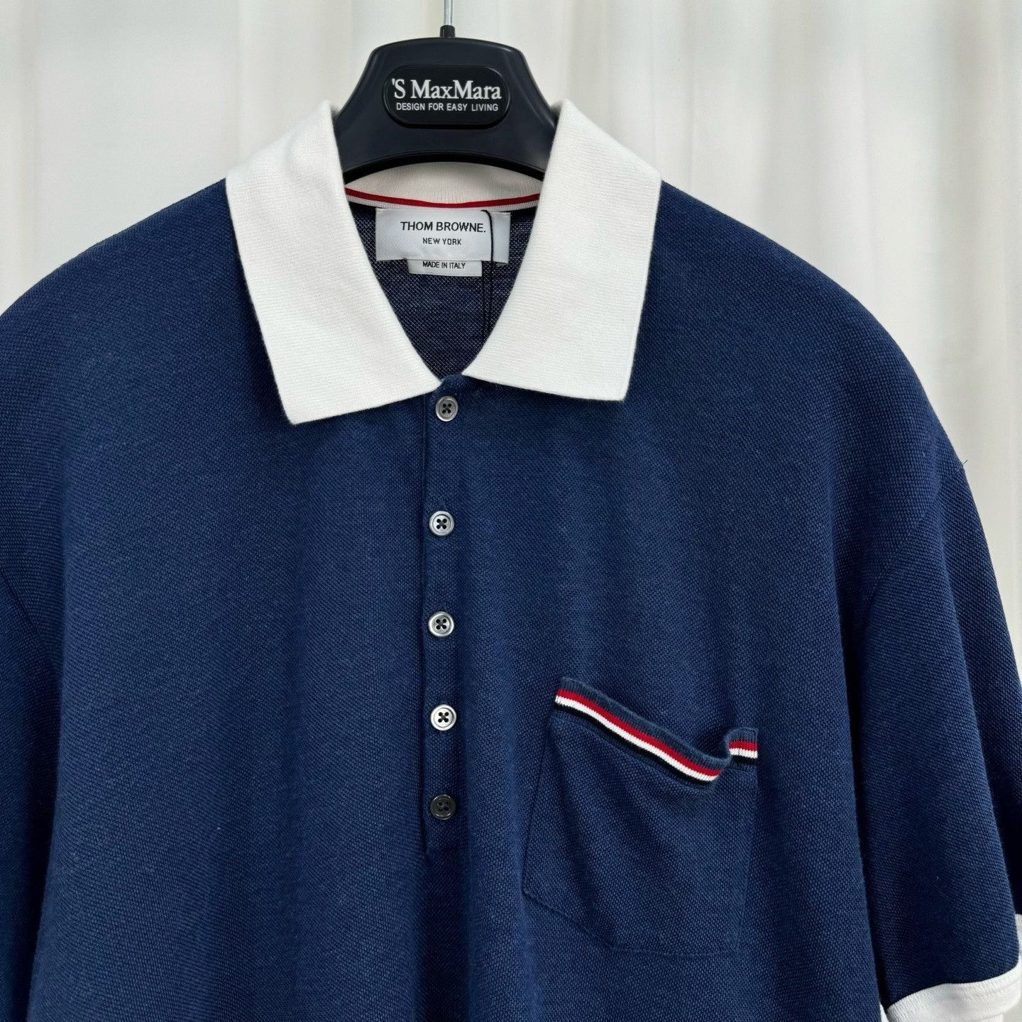 Thom Browne Thom Browne Runway Denim Blue Polo Short-Sleeve Size US M / EU 48-50 / 2 - 3 Thumbnail