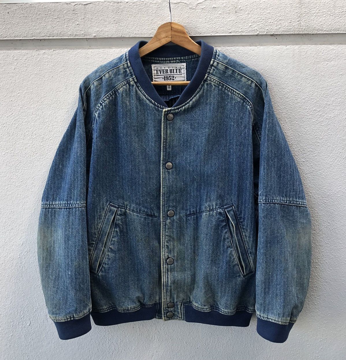 Vintage Vintage Ever Blue 1952 Striped Denim Bomber Jacket Size US M / EU 48-50 / 2 - 5 Thumbnail