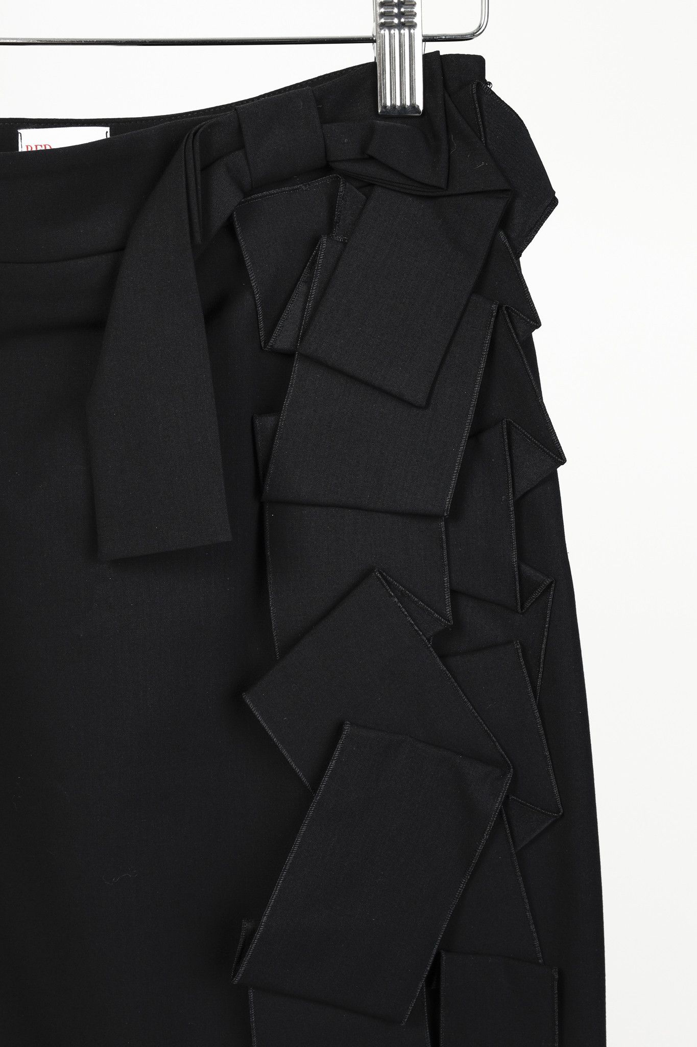 RED Valentino Red Valentino Knee-Length Black Ruffle Trim Skirt Size 25" / US 0 / IT 36 - 5 Thumbnail