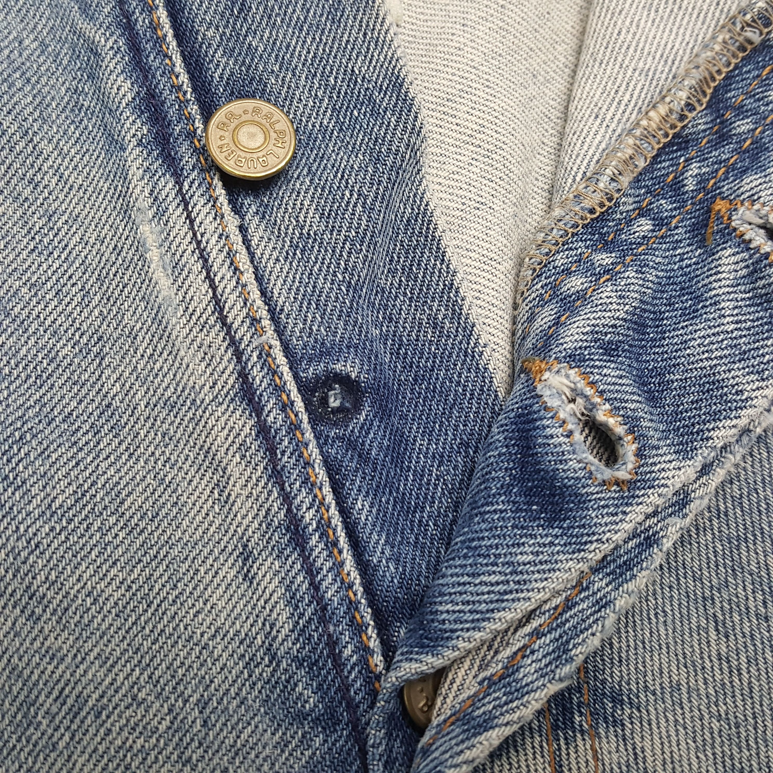 RRL Ralph Lauren × Ralph Lauren × Vintage RRL RALPH LAUREN Fashion Rock Style Distressed Jeans Size US 34 / EU 50 - 13 Thumbnail