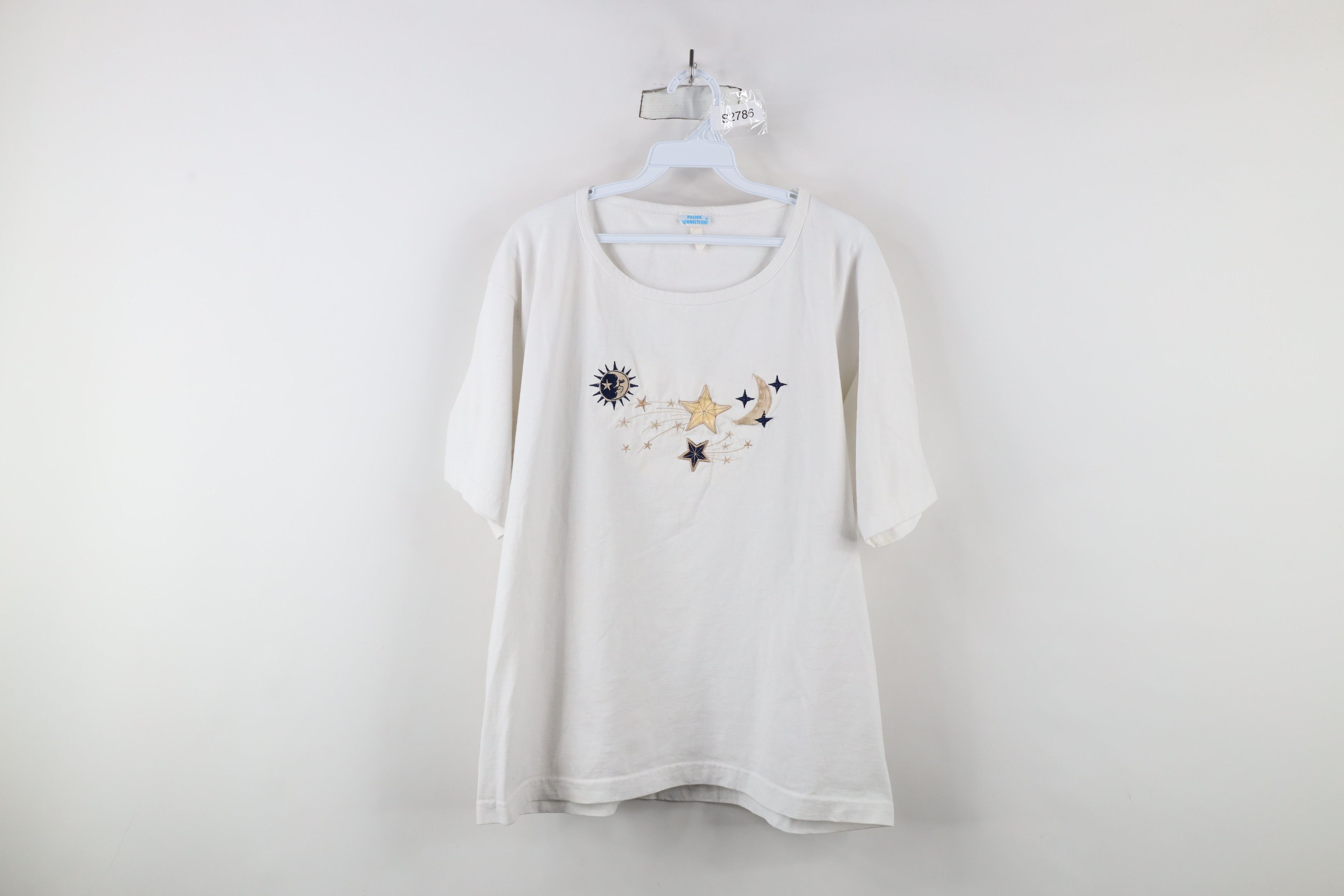 Vintage Vintage 90s Streetwear Sun Moon Stars Short Sleeve T-Shirt Size XL / US 12-14 / IT 48-50 - 1 Thumbnail