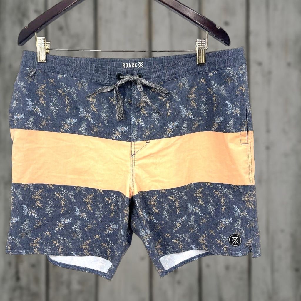 Roark Roark Board Shorts Mens 34 Hybrid Pockets All Day Gray Orange Preppy Shirt Size US 34 / EU 50 - 1 Thumbnail