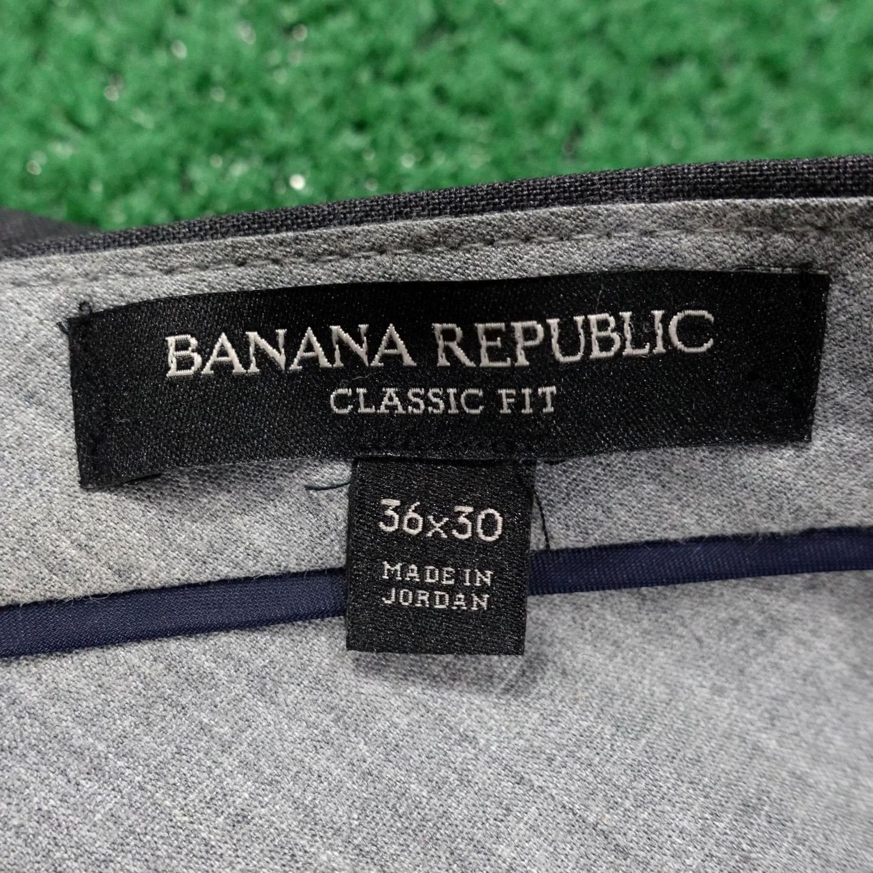 Banana Republic Banana Republic Pants Mens 36x30 Gray Classic Fit Dress Pants Flat Front Wool Size US 36 / EU 52 - 6 Thumbnail