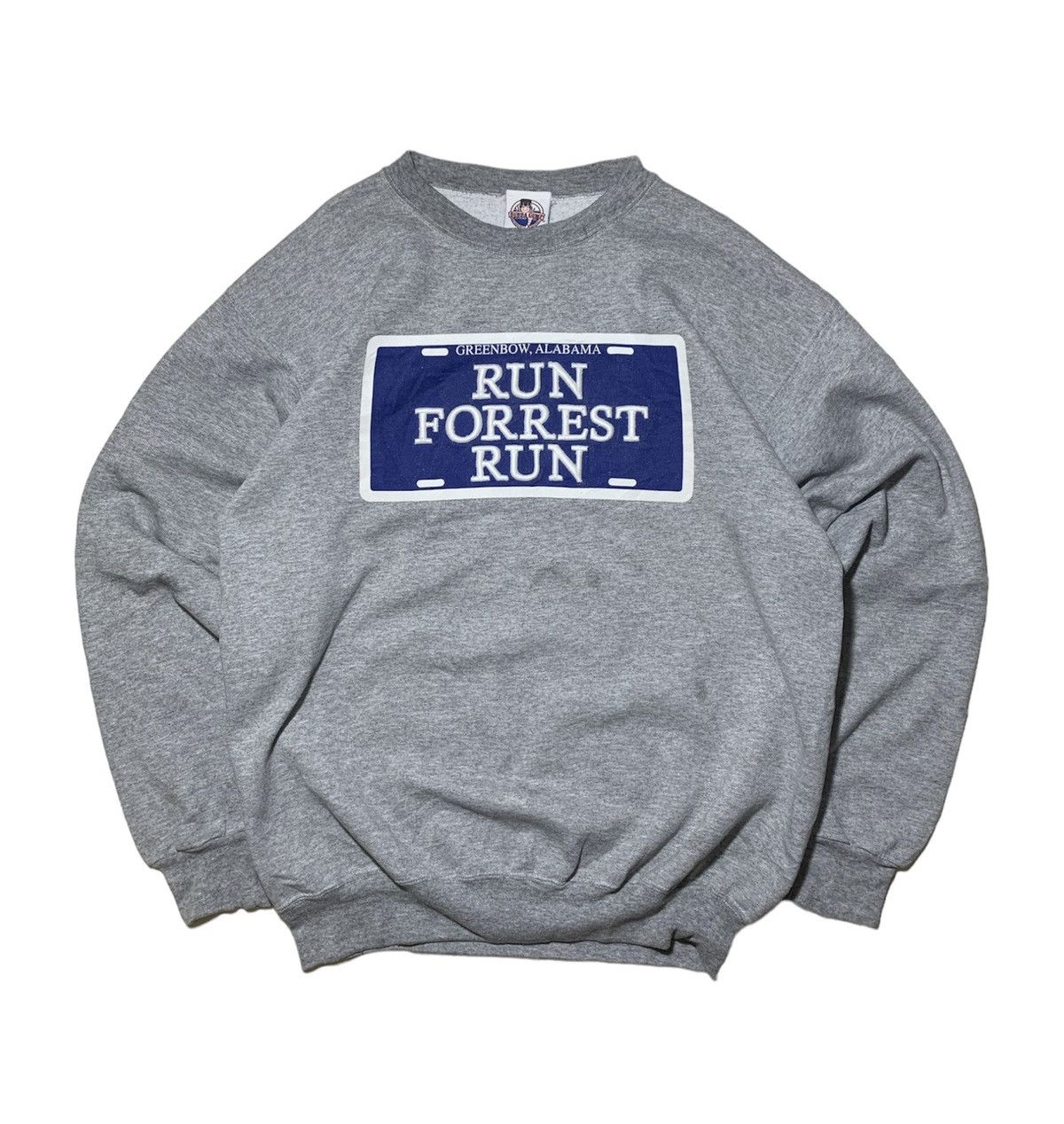 image of Bubba Gump x Vintage 1996 Forest Gump Movie Box Logo Quote in Grey, Men's (Size Medium)