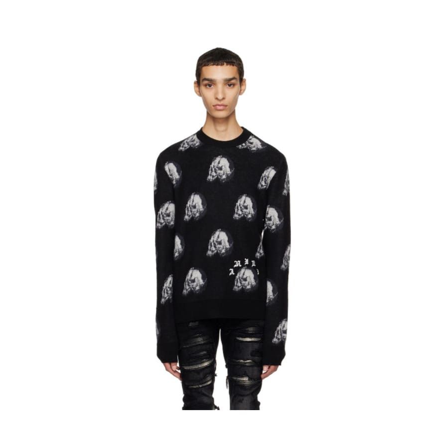 Amiri o1y0525 Logo Sweater in Black/White Size US M / EU 48-50 / 2 - 1 Thumbnail