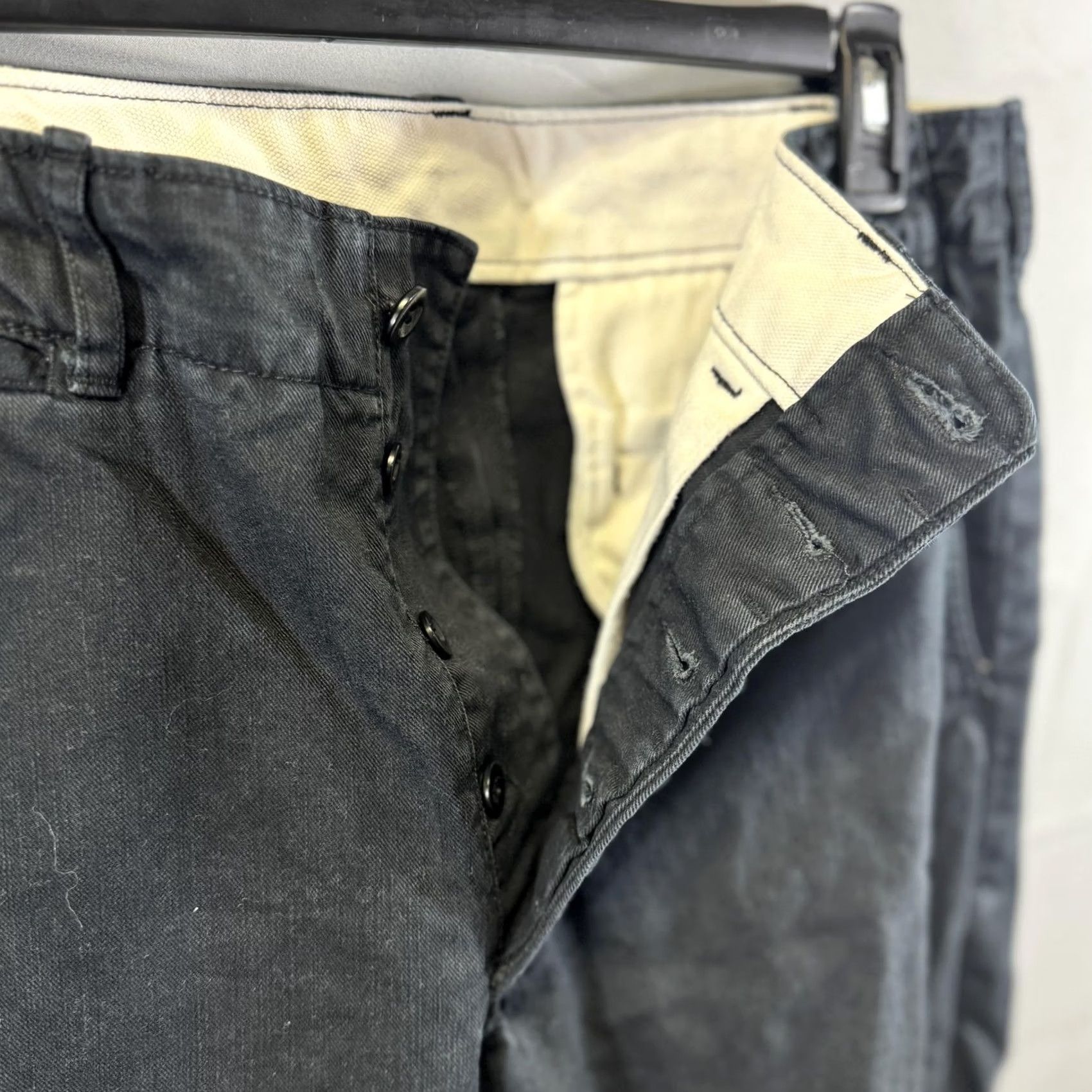 Buck Mason Buck Mason Pants Mens 31 Black Maverick Slim Officer Chino Button Fly Twill Size US 31 - 5 Thumbnail