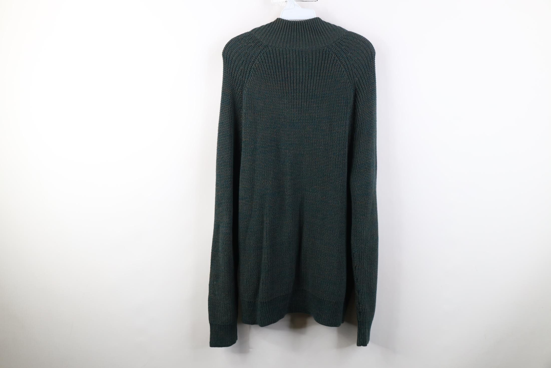 L.L. Bean Vintage 90s Y2K LL Bean Heavy Cotton Ribbed Knit Zip Sweater Size US M / EU 48-50 / 2 - 10 Thumbnail