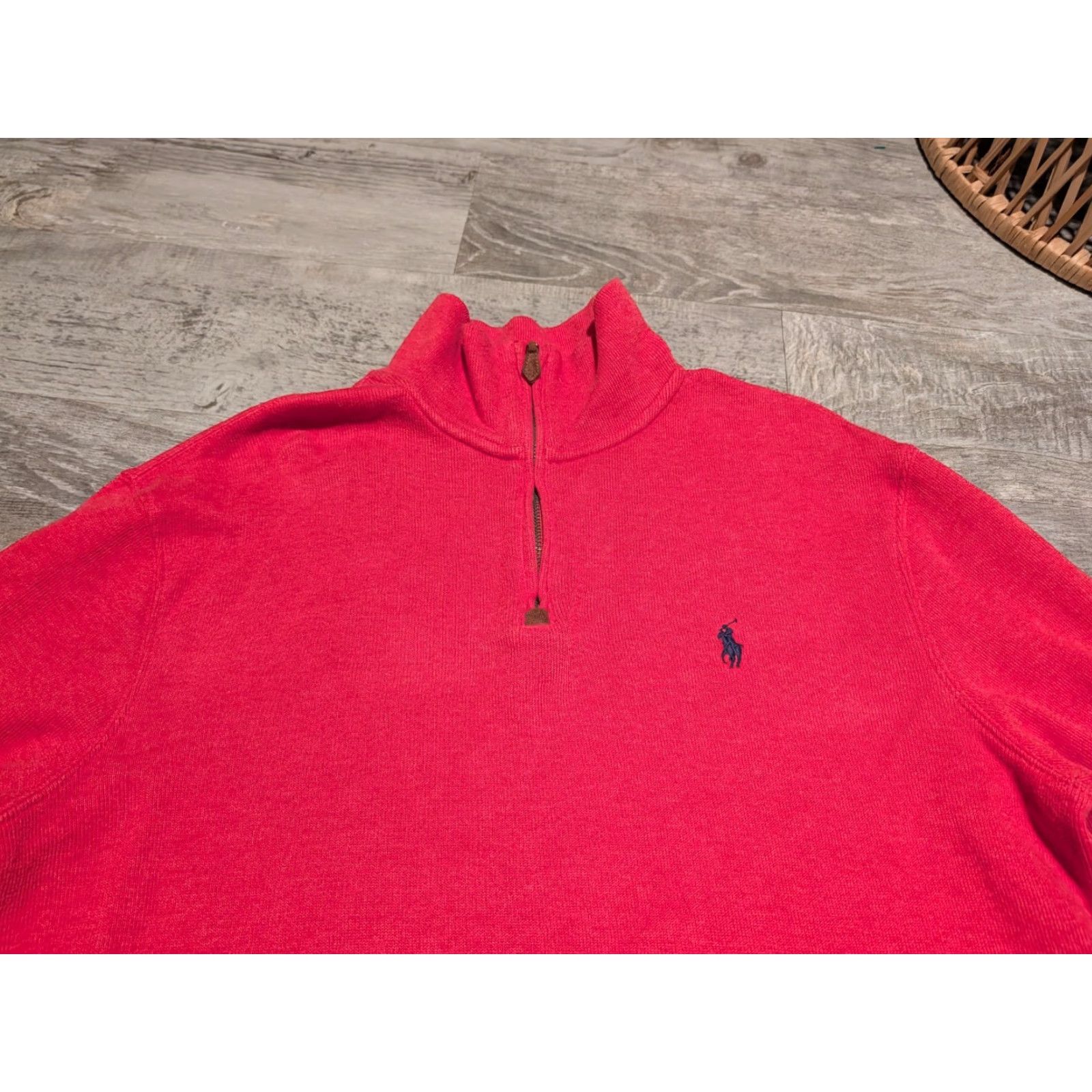 Polo Ralph Lauren Polo Ralph Lauren Sweater Adult M Red Quarter Zip Cotton Logo Embroidered Long Sleeve Mens Size US M / EU 48-50 / 2 - 2 Thumbnail