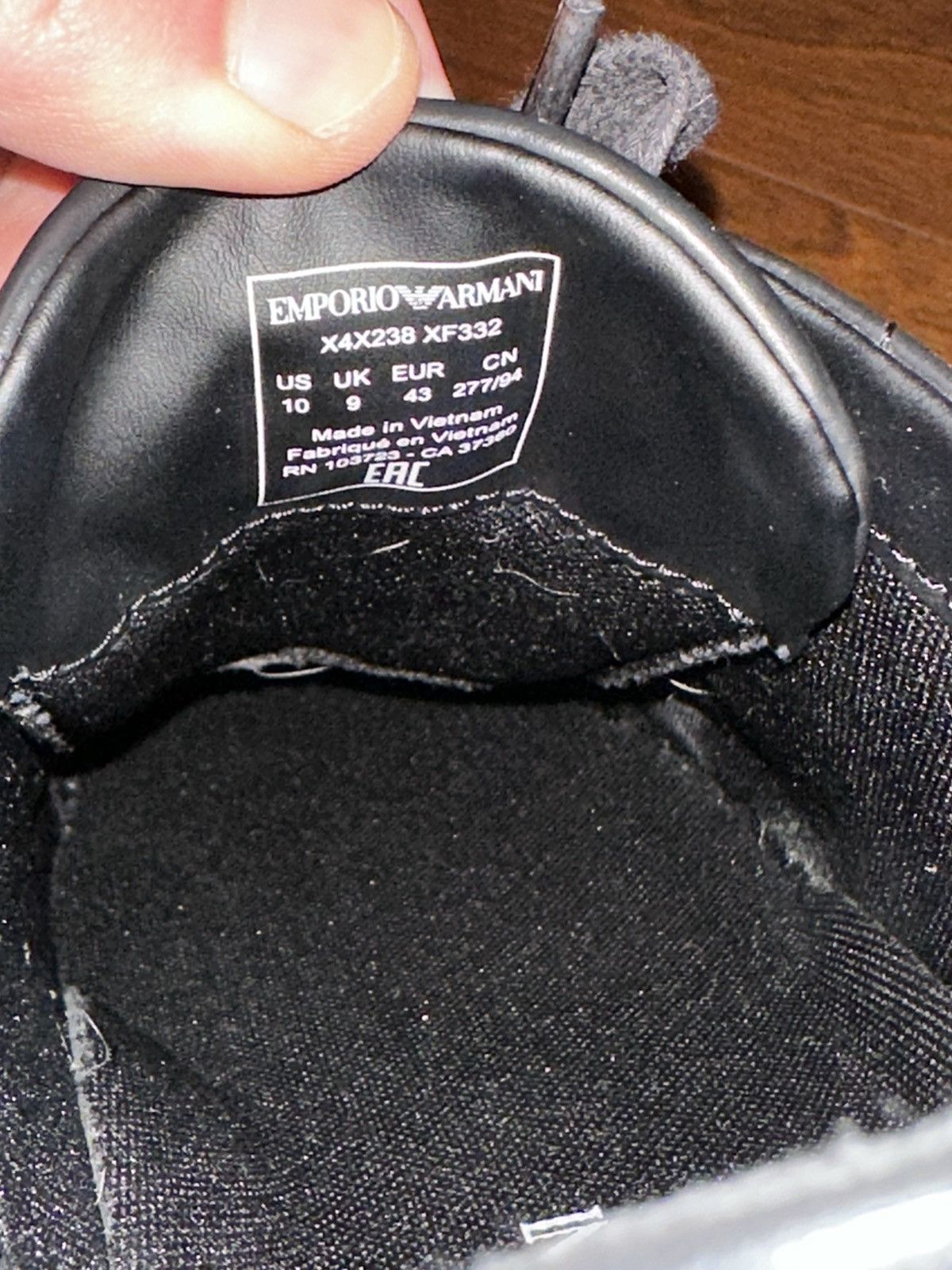 Emporio Armani EMPORIO ARMANI SNEAKER FULL BLACK 100% LEATHER MEN SIZE 10 Size US 10 / EU 43 - 6 Thumbnail