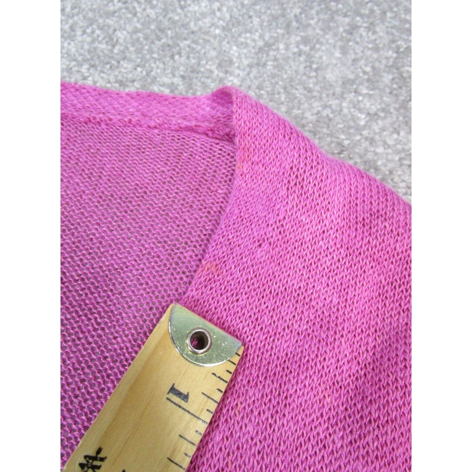 J. Jill VINTAGE J.Jill Open-Knit Sweater Cardigan Womens Large Petite Pink V-Neck Long Sleeve Size L / US 10 / IT 46 - 5 Thumbnail