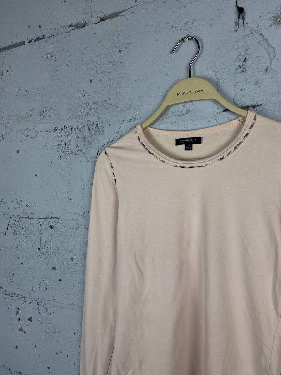 Burberry × Vintage Burberry Vintage Light Pink Nova Check Long Sleeve T Shirt Size XS / US 0-2 / IT 36-38 - 3 Thumbnail