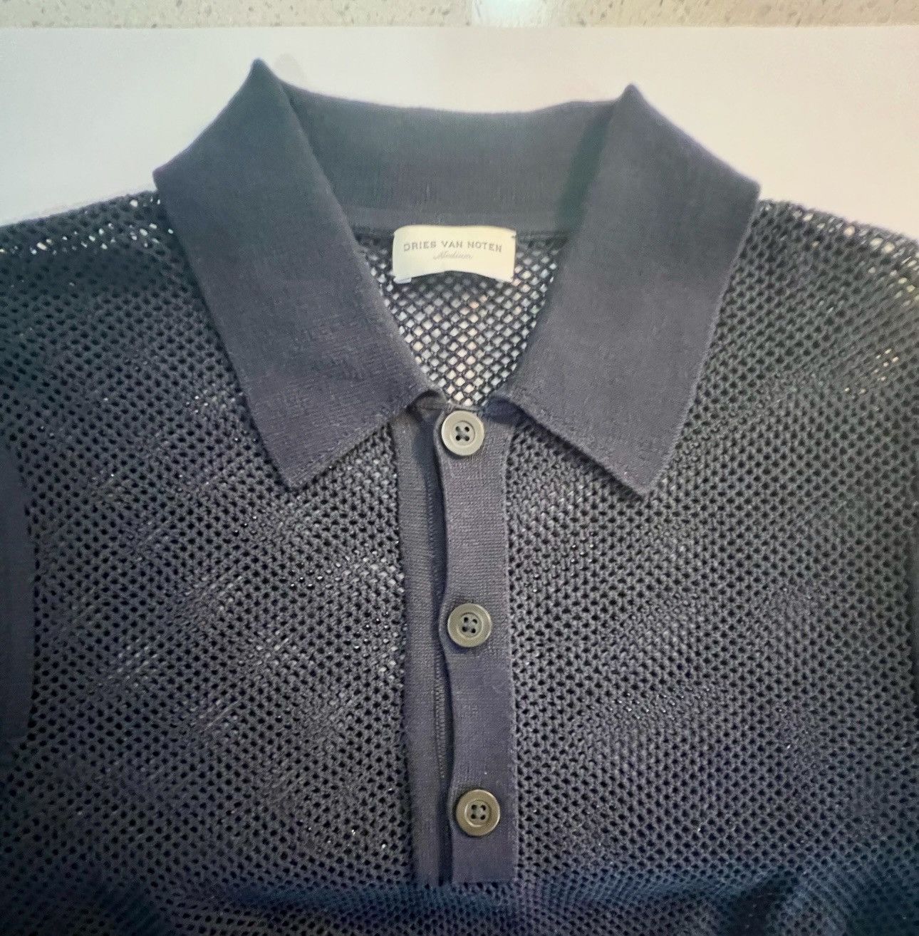 Dries Van Noten Dries Men’s Mesh polo S/S 12 Size US M / EU 48-50 / 2 - 2 Thumbnail