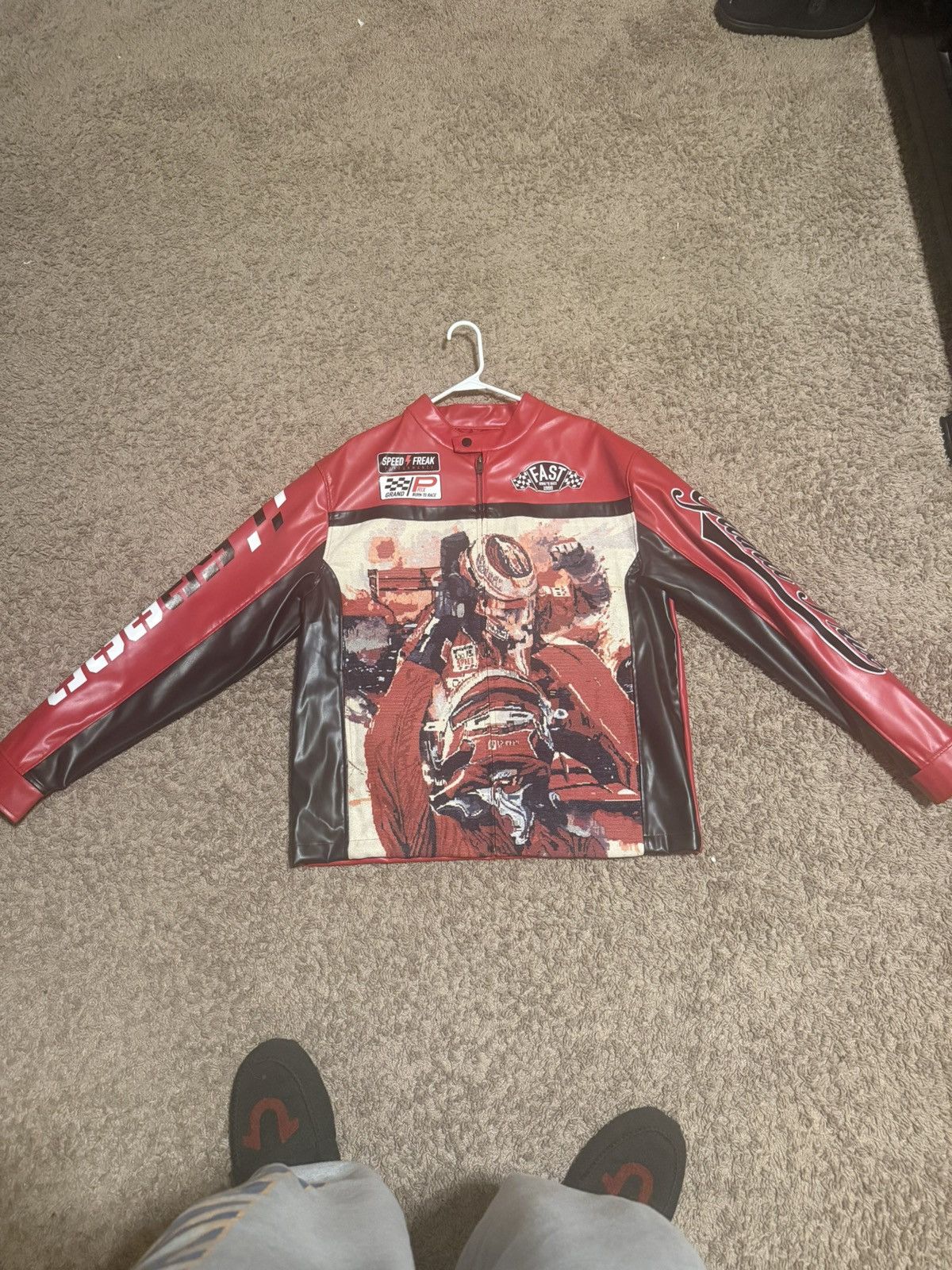 Other Red leather racing jacket Size US XL / EU 56 / 4 - 1 Thumbnail