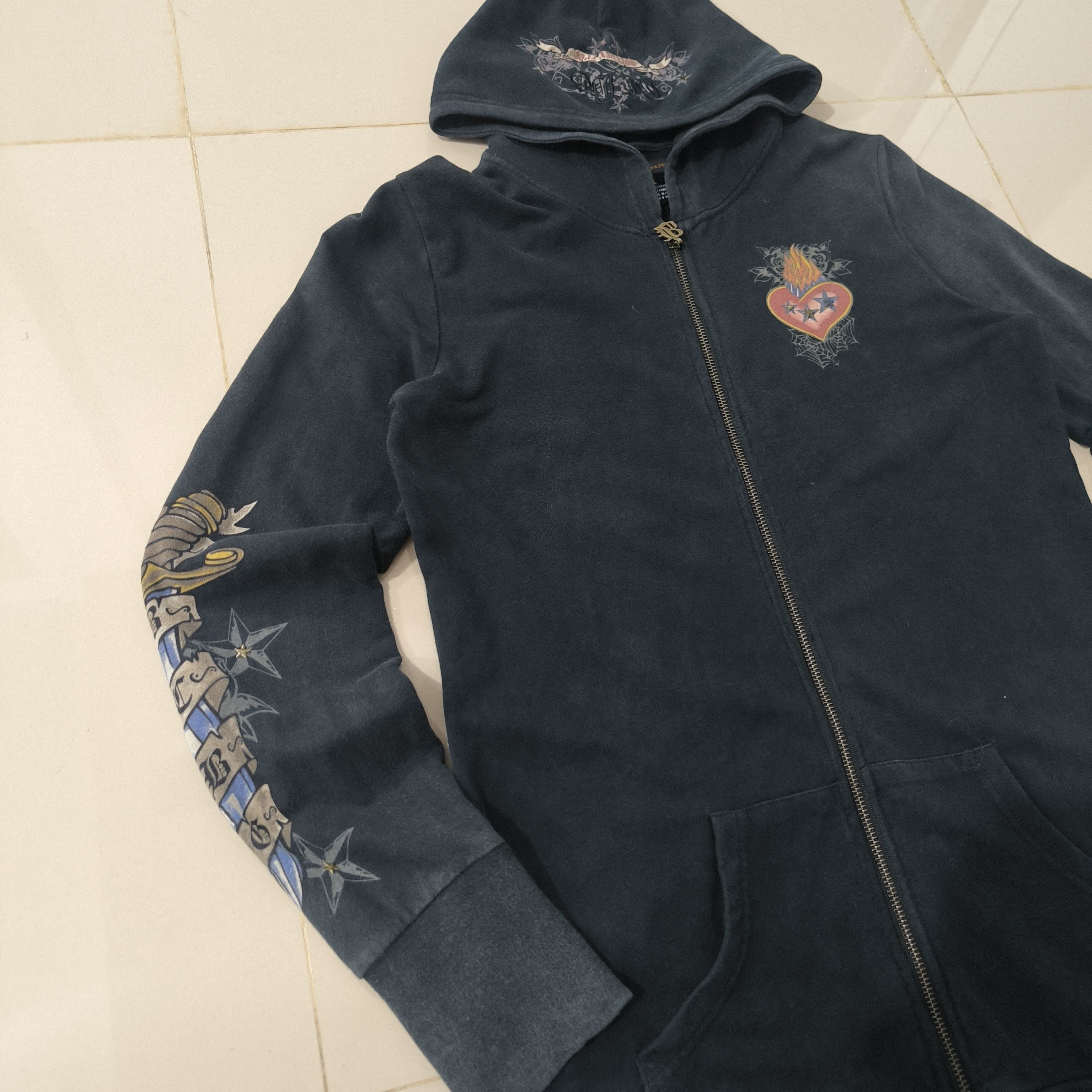 If Six Was Nine Faded hoodie gothic bcbgmaxazria + black longsleeve Size L / US 10 / IT 46 - 2 Thumbnail