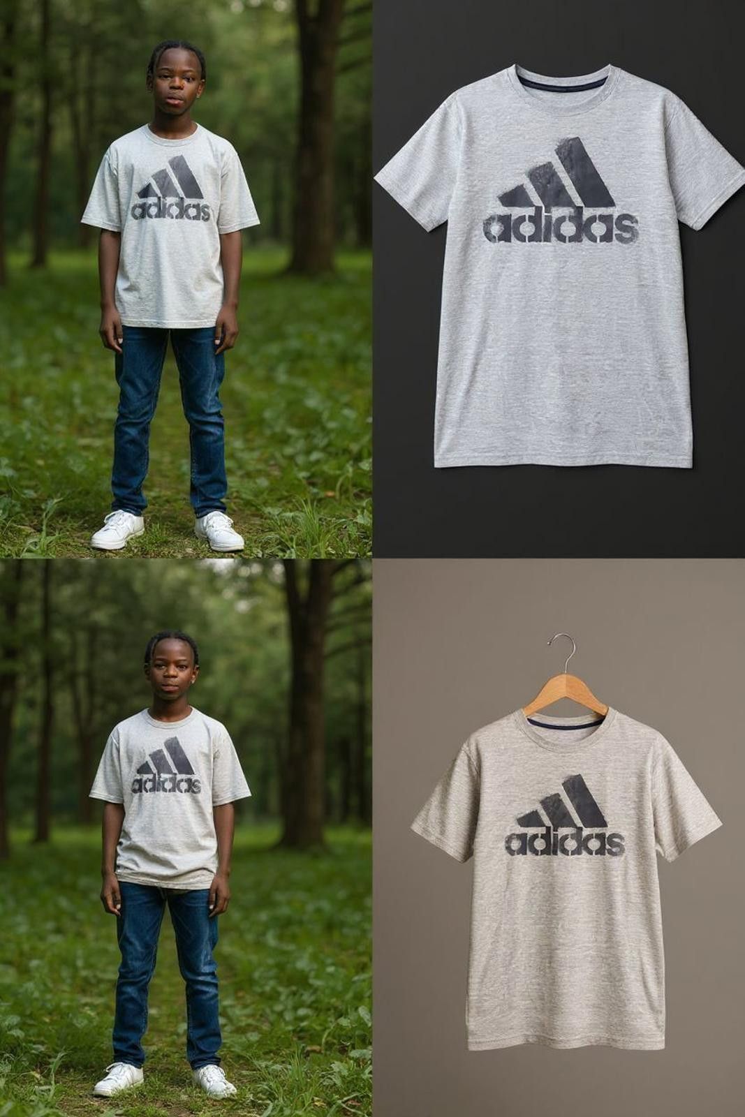 Adidas Adidas Boys' Gray Logo T-Shirt Size 14/16 Size US L / EU 52-54 / 3 - 1 Thumbnail