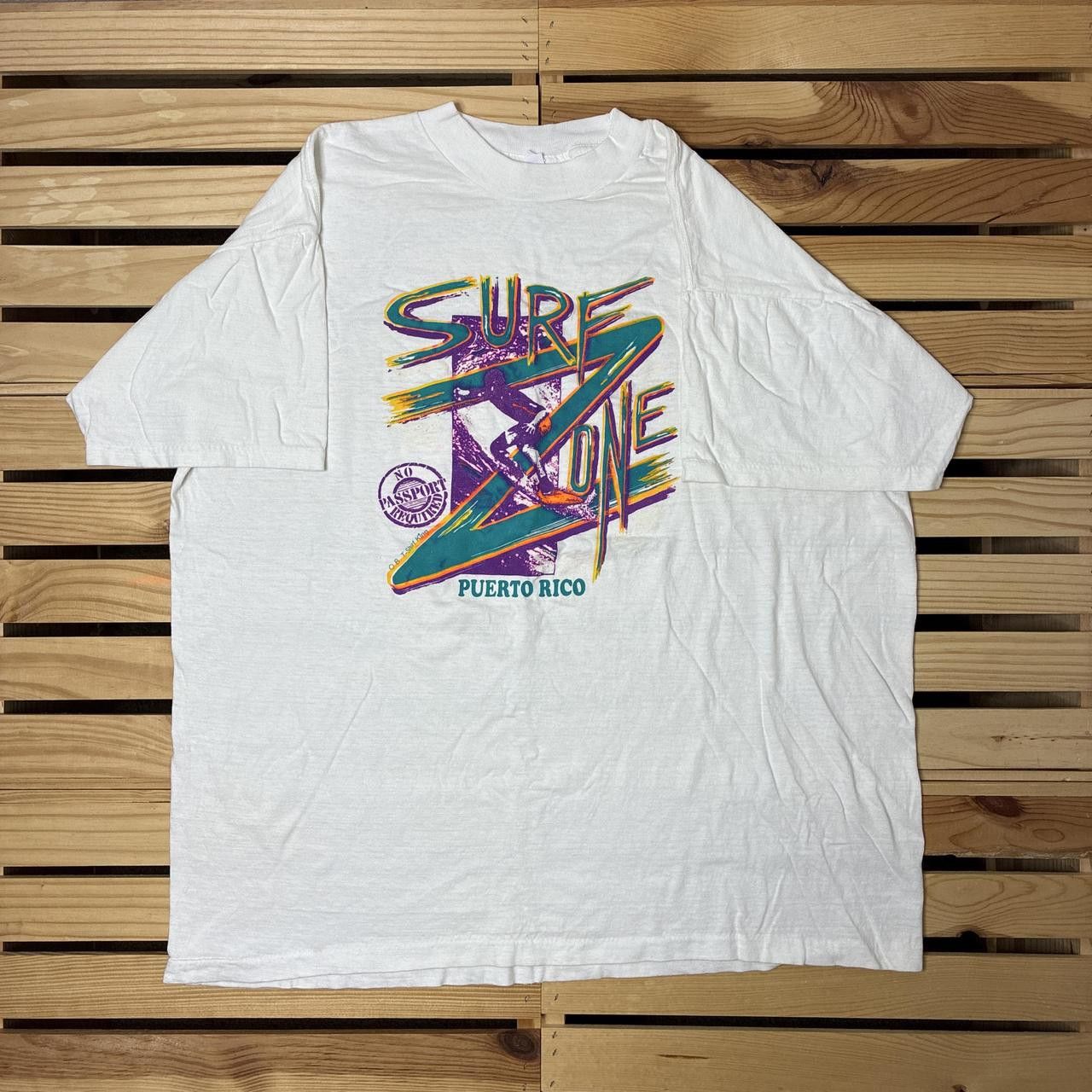 Other Vintage Surf Zone Puerto Rico White Surf Tee Size XL Size US XL / EU 56 / 4 - 1 Thumbnail