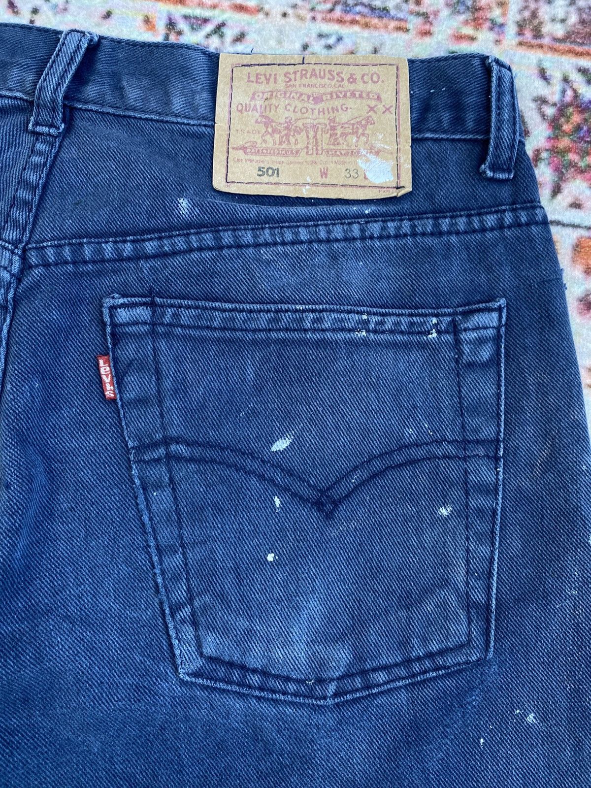 Levi's Vintage 1993 Levis 501 Black Painter Denim Button 532 Size US 30 / EU 46 - 16 Thumbnail