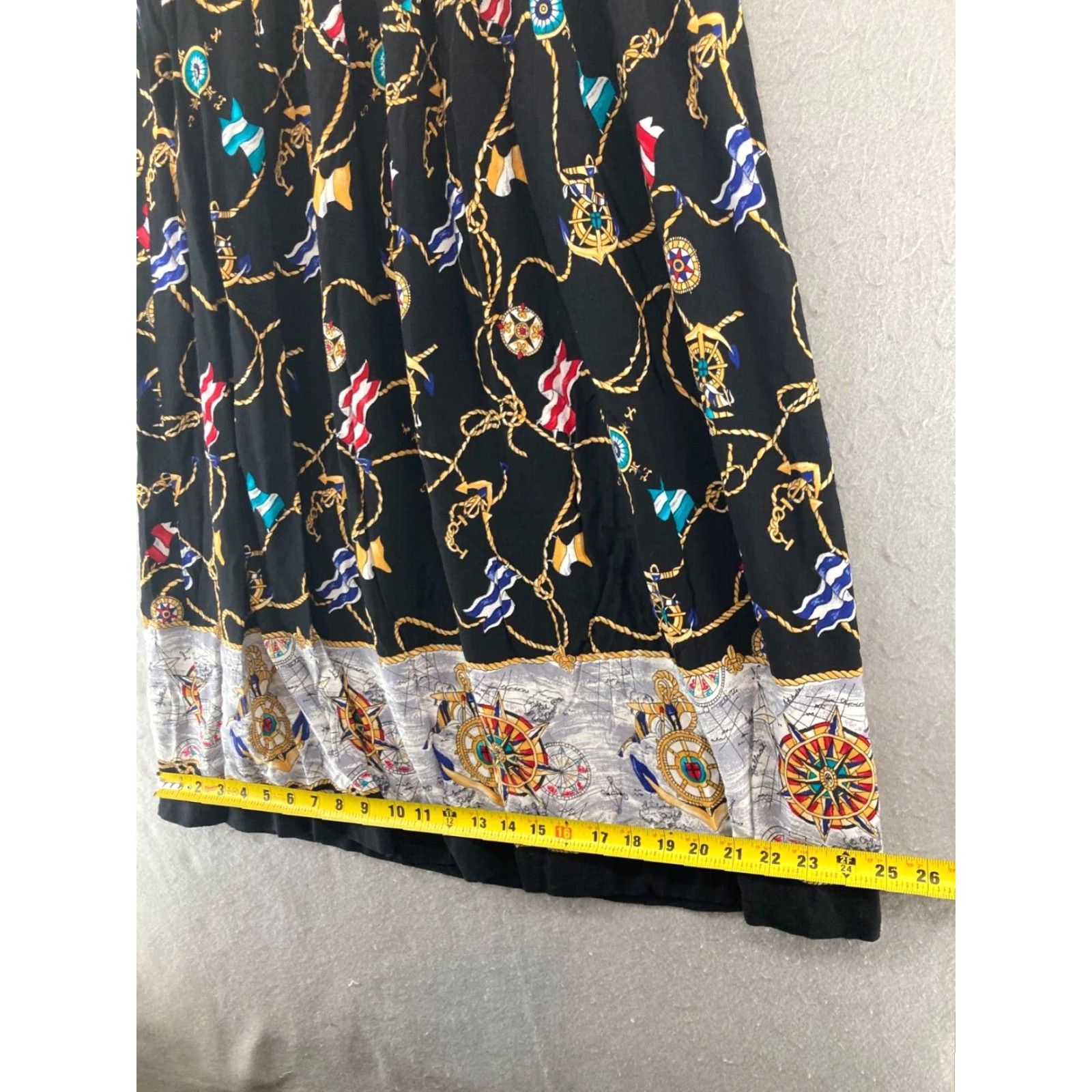 Lee VINTAGE Kathie Lee Skirt Womens Small Pleated Nautical Ropes Flags Long Size 28" / US 6 / IT 42 - 3 Thumbnail