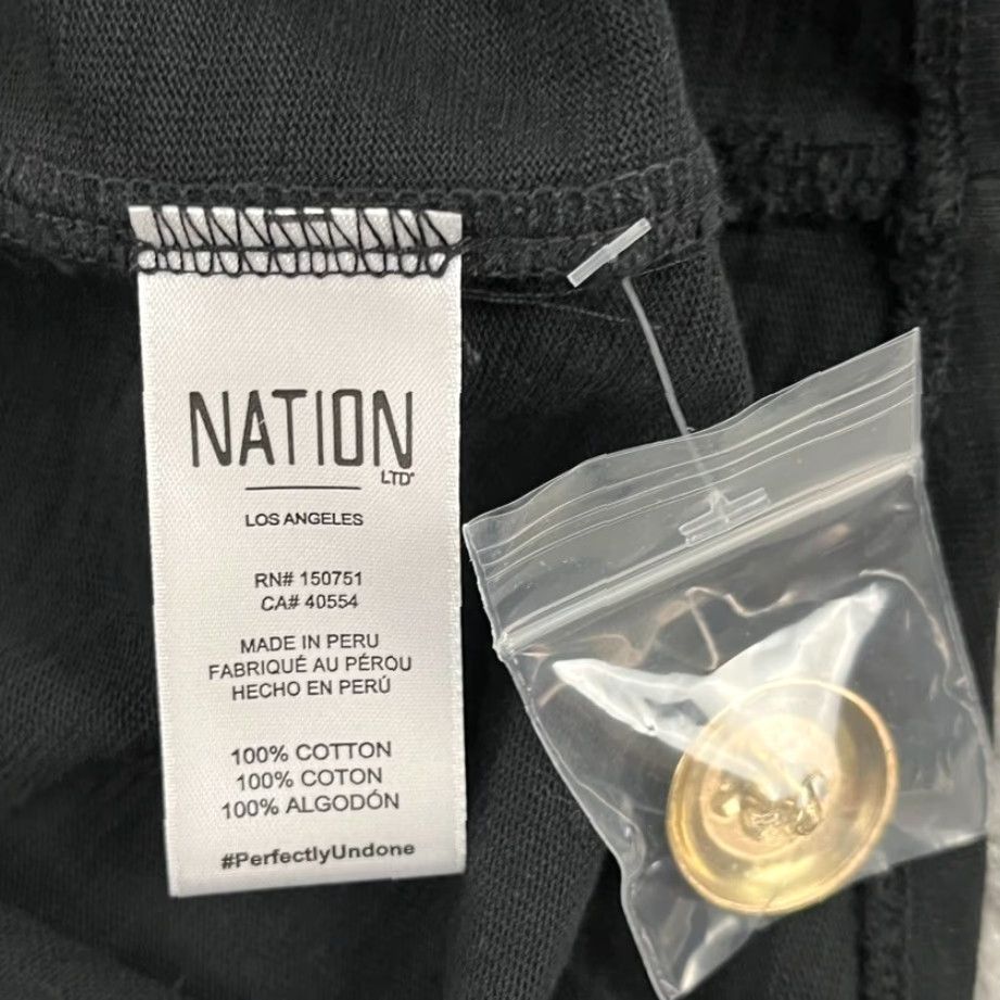 P.E Nation NATION LTD Kiana Shirt Womens Small Black Crewneck Gold Button Sleeve Preppy Top Size S / US 4 / IT 40 - 7 Thumbnail
