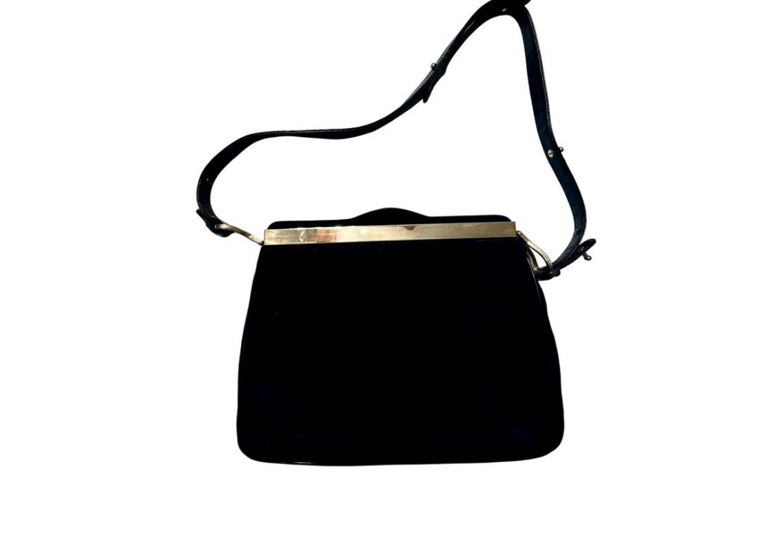 Other VTG Crouch & Fitzgerald Black Suede Bag & Adjustable Strap Size ONE SIZE - 3 Thumbnail