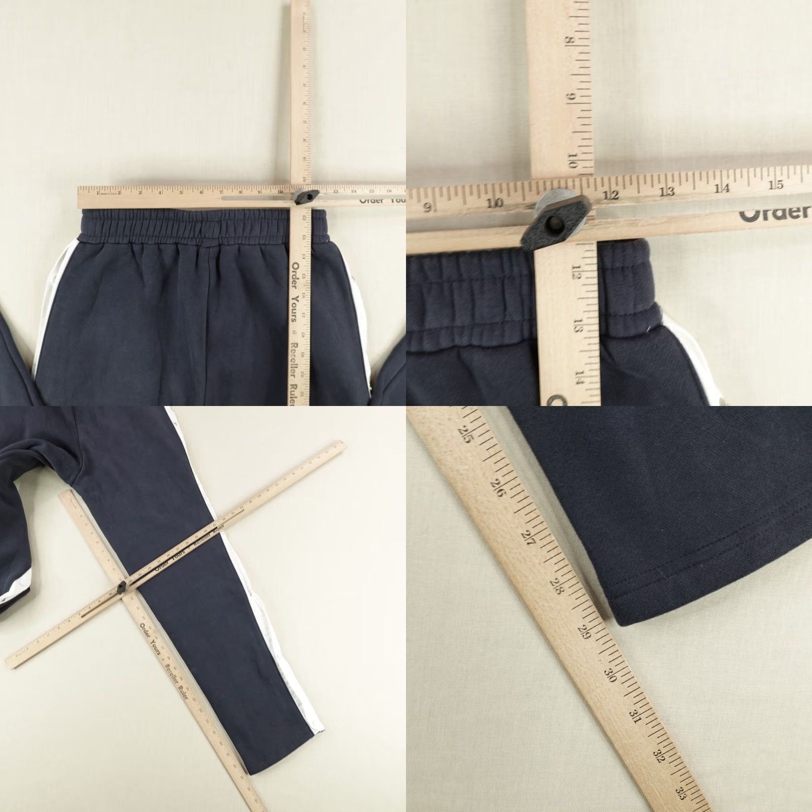 Vintage YLLW Brand The Label Pants Womens Small Blue White Snap Up Sweats NEW Size 28" / US 6 / IT 42 - 8 Thumbnail