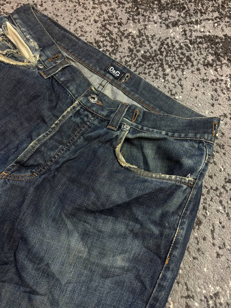 Dolce & Gabbana × Vintage Vintage Y2K Dolce & Gabbana Denim Distressed Faded Patch Pan Size US 32 / EU 48 - 2 Thumbnail