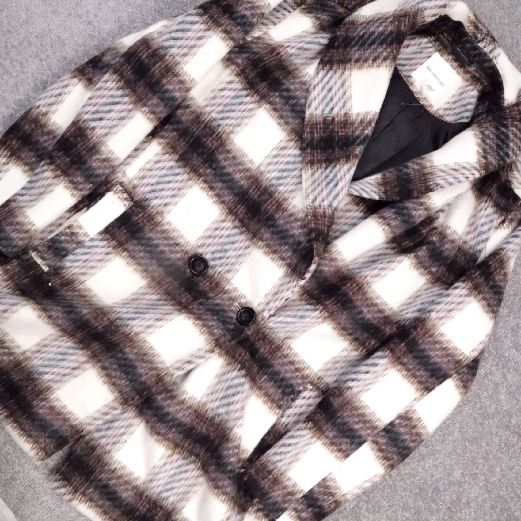 Anthropologie Anthropologie Avec Les Filles L Multicolor Plaid Double Breasted Coat Button Lined Casual Fall Winter Women Size L / US 10 / IT 46 - 7 Thumbnail