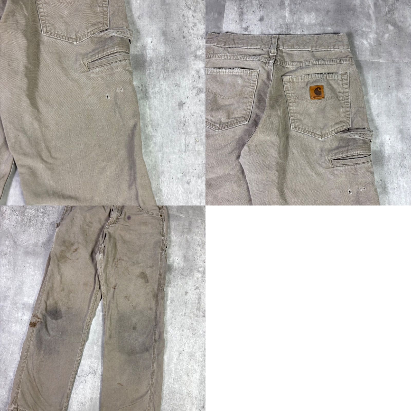 Carhartt VINTAGE Carhartt Carpenter Pants Mens 28x30 90s Distressed Canvas Beige B159 MUS Workwear Pants Size US 30 / EU 46 - 8 Thumbnail