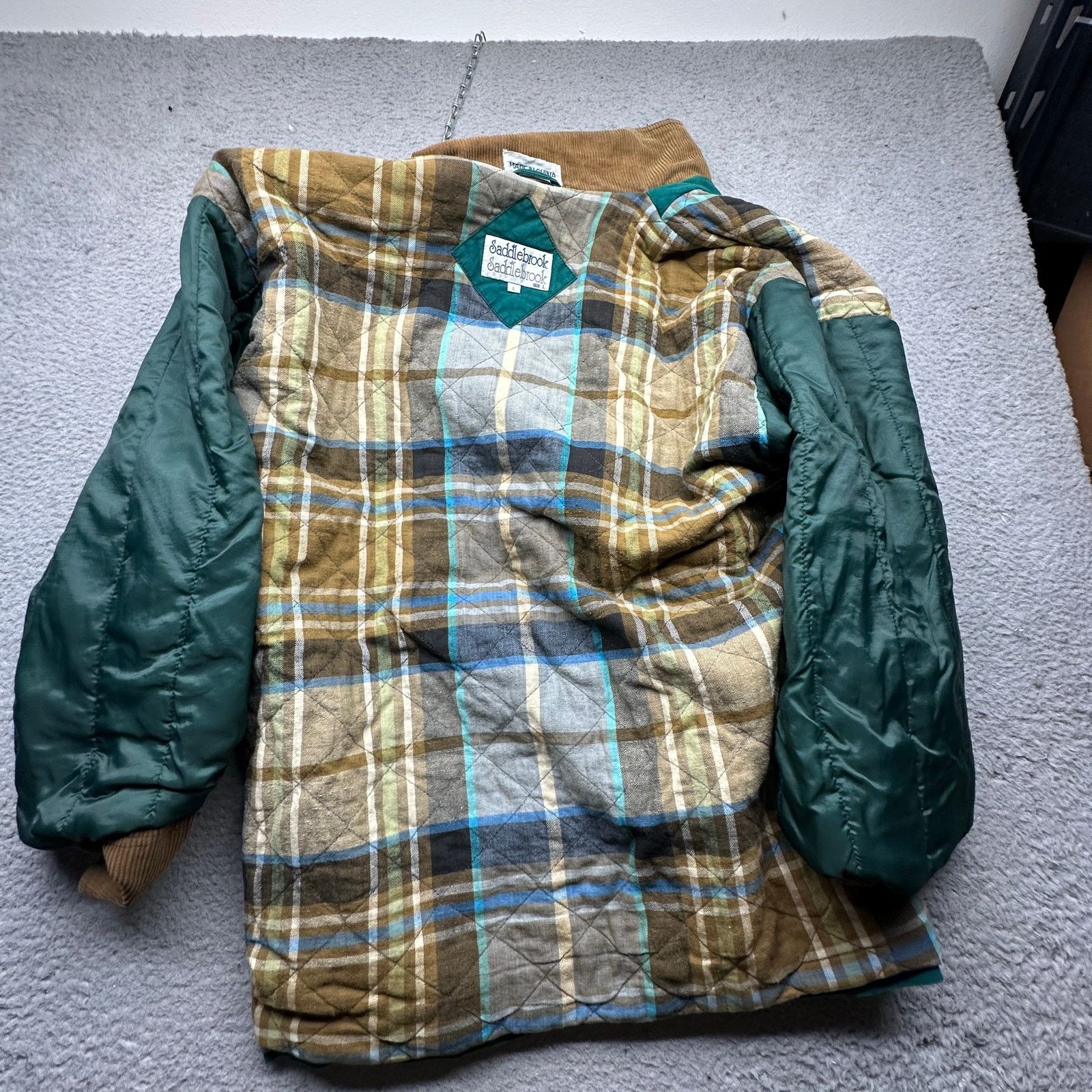 Other VTG 90s Saddlebrook Plaid Lined Barn Chore Canvas Coat Large Size US L / EU 52-54 / 3 - 8 Thumbnail