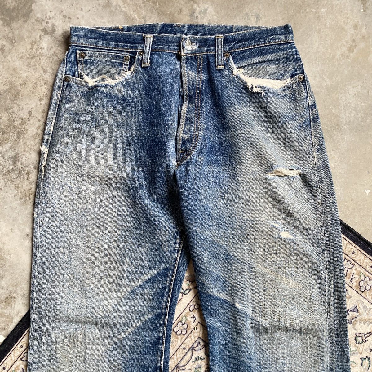 Denime Vintage Denime distressed Selvede Denim Size US 32 / EU 48 - 2 Thumbnail