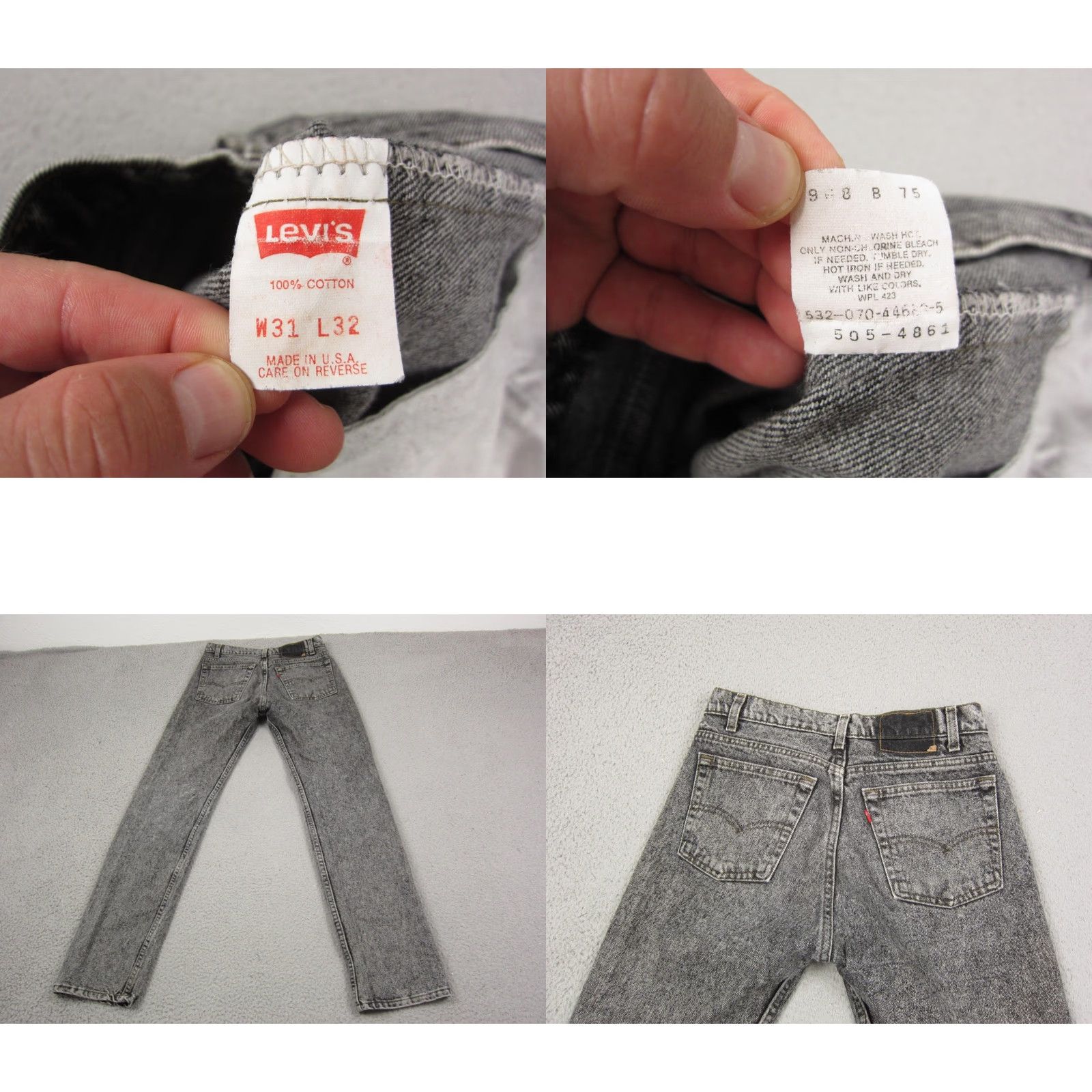 Levi's VINTAGE Levi's Jeans Mens Relaxed Straight 31 x 32 Gray Denim 5-Pocket 90s Theme Size US 31 - 9 Thumbnail