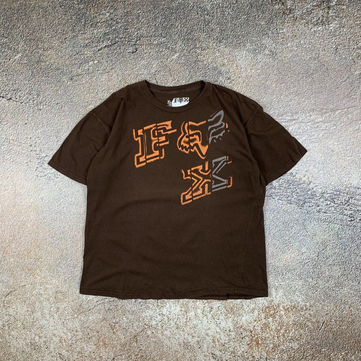 Fox Racing y2k Fox Racing Brown T Shirt Tee Size US XL / EU 56 / 4 - 1 Thumbnail