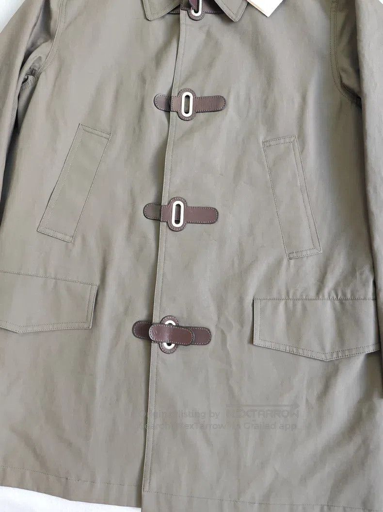 Hermes Hermes Coat Jacket, Olive Gray, Cotton, Leather Buttons Size US L / EU 52-54 / 3 - 5 Thumbnail