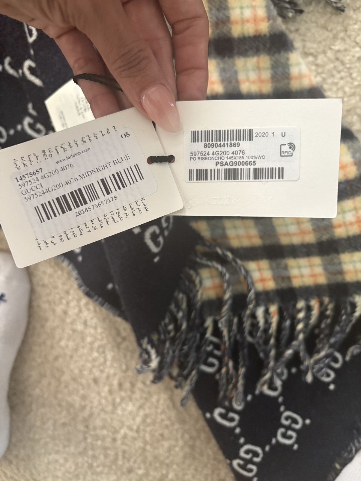 Gucci Gucci Reversible Navy GG Poncho Size US L / EU 52-54 / 3 - 4 Thumbnail