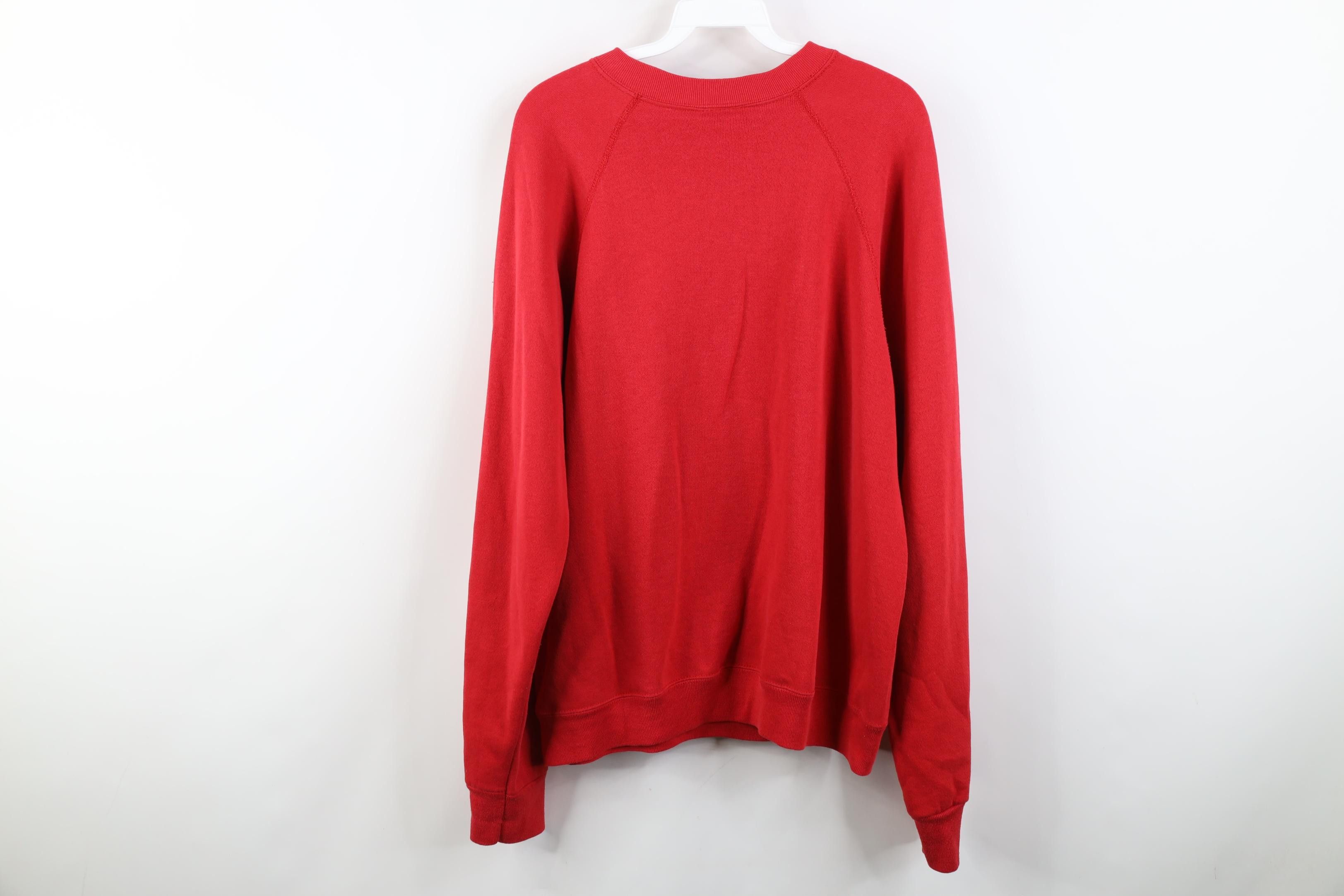 Vintage Vintage 90s Streetwear Raglan Crewneck Sweatshirt Red USA Size US L / EU 52-54 / 3 - 11 Thumbnail