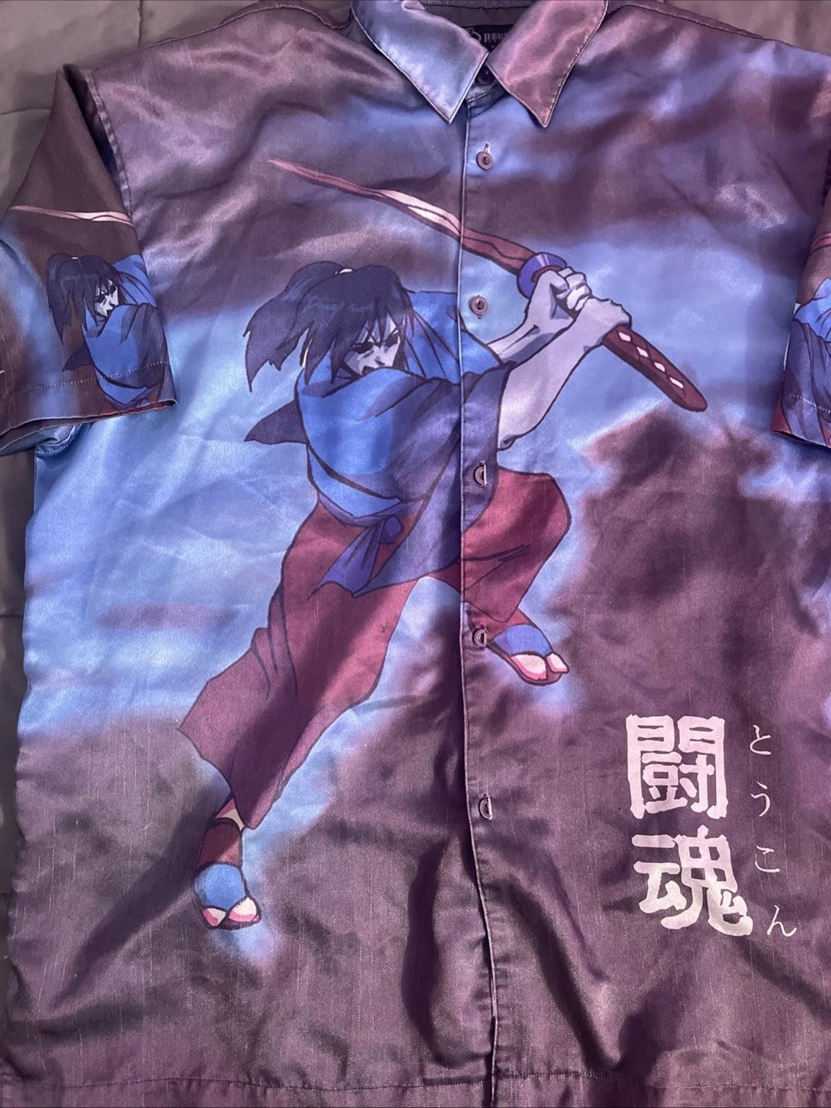 Designer Vintage 90’s BARCODE Samurai Warrior Graphic T-Shirt Size M Size US M / EU 48-50 / 2 - 2 Thumbnail