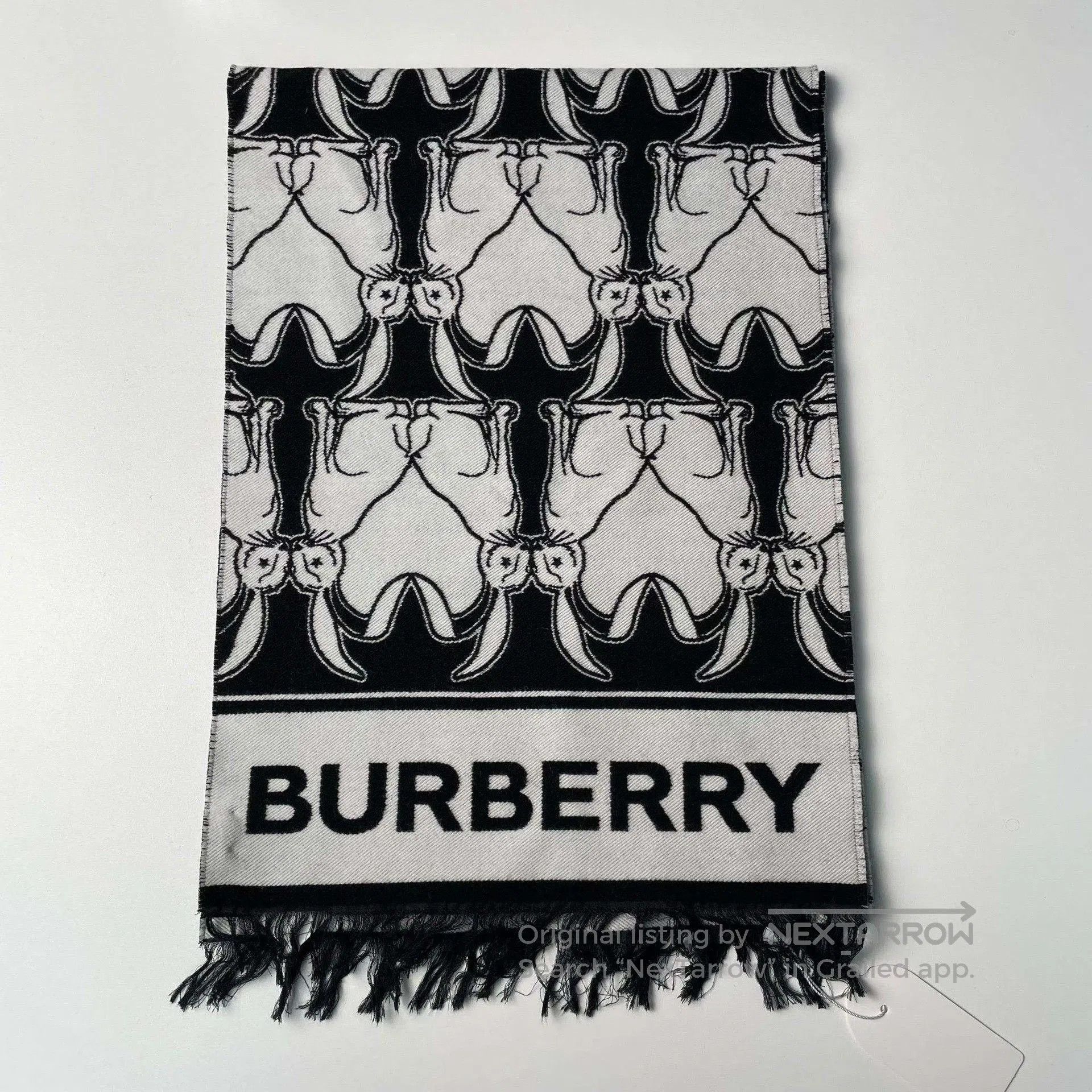Burberry Burberry Limited Rabbit Fringed Scarf. Size ONE SIZE - 1 Thumbnail