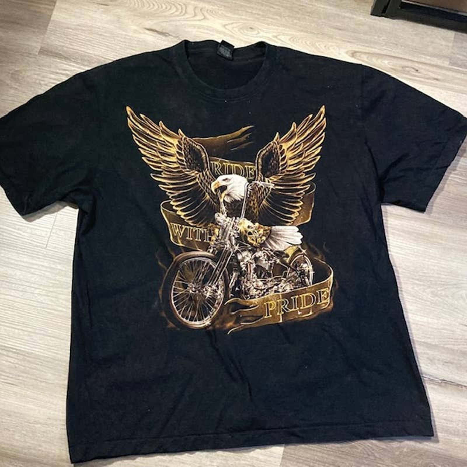 Other Rock Eagle Ride With Pride Short Sleeve Graphic Tshirt Black Size US XL / EU 56 / 4 - 2 Thumbnail
