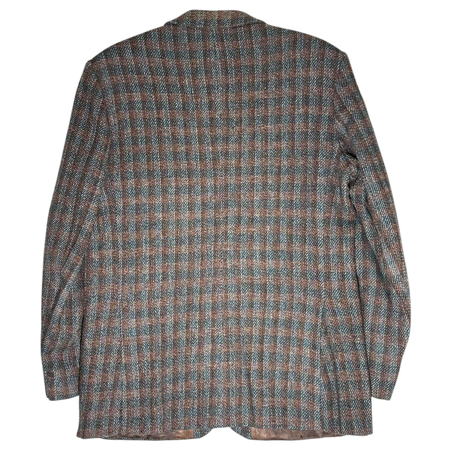 Harris Tweed Harris Tweed Men's 46R Brown Blue Plaid Sport Coat Blazer Size 46R - 2 Thumbnail