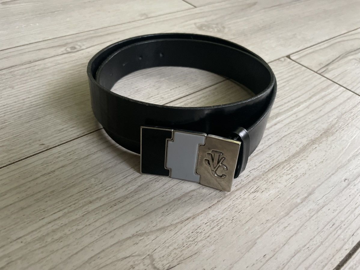 Versace × Vintage VERSACE LEATHER BELT Y2K LEATHER BLACK Size ONE SIZE - 1 Thumbnail