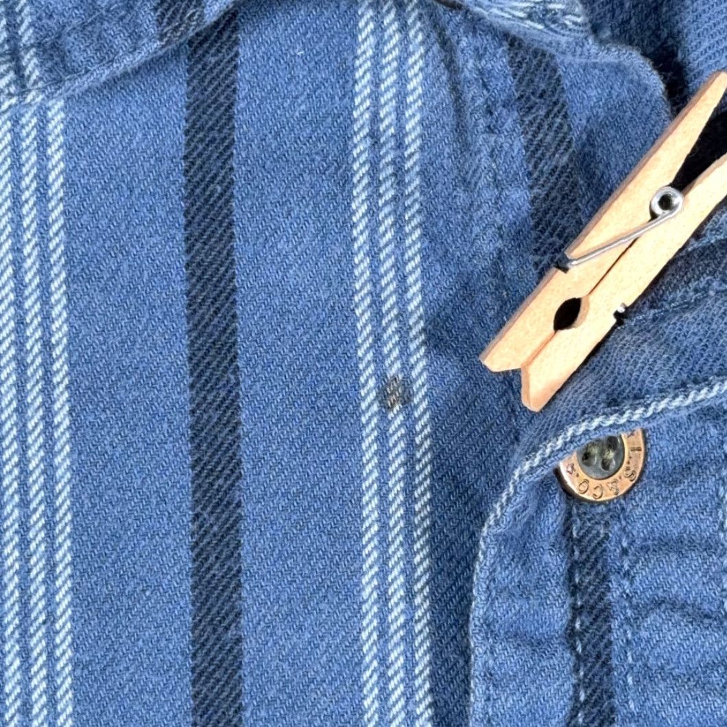 Levi's VINTAGE Levi's Shirt Adult LARGE Blue Striped Cotton Flannel 90s Button-Up Long Sleeve Rock Grunge Size US L / EU 52-54 / 3 - 5 Thumbnail