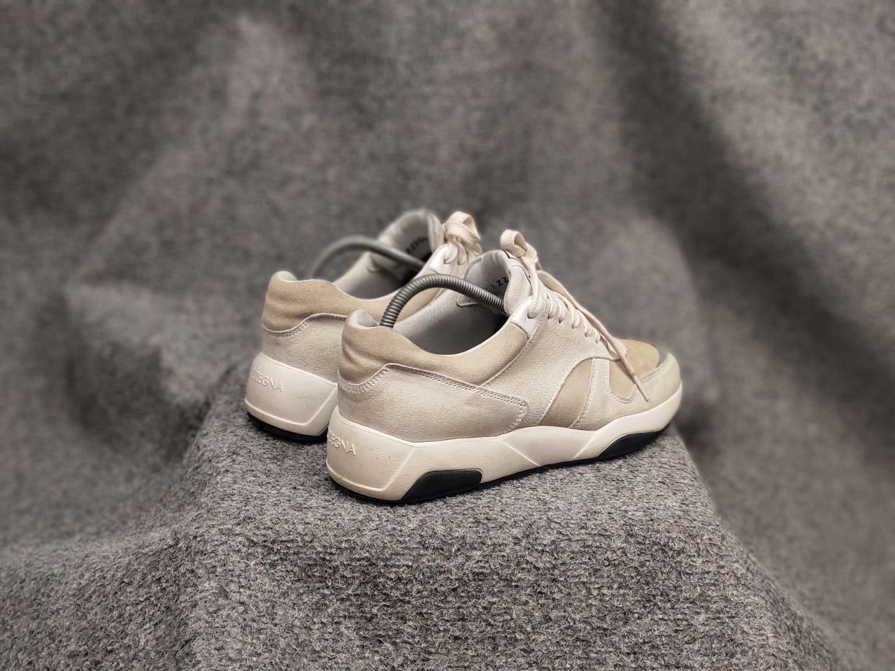 Z Zegna Z Zegna Design Suede Leather Beige low top Lace Up Sneakers Size US 9.5 / EU 42-43 - 14 Thumbnail