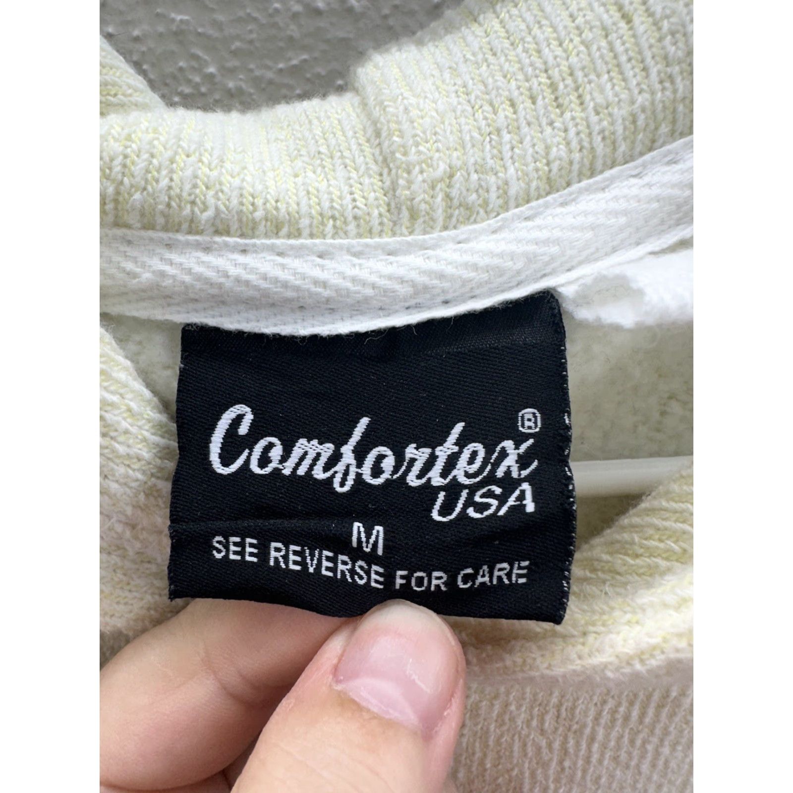 Vintage Comfortex USA Sweatshirt Womens Medium Yellow Solid Long Sleeve Logo Cotton Polyester Fleece Size M / US 6-8 / IT 42-44 - 5 Thumbnail