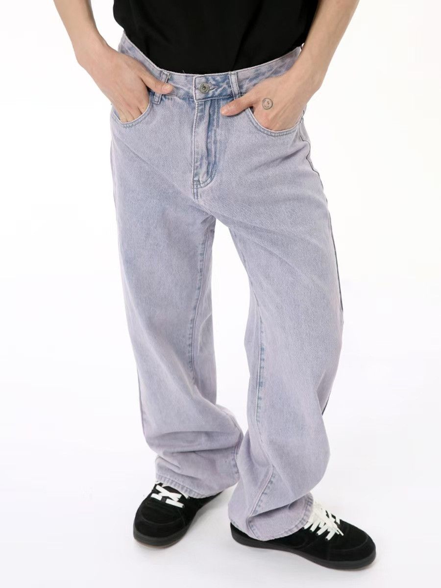 Japanese Brand × Jean High Street Light Purple Loose Straight Leg Jeans Size US 30 / EU 46 - 1 Thumbnail