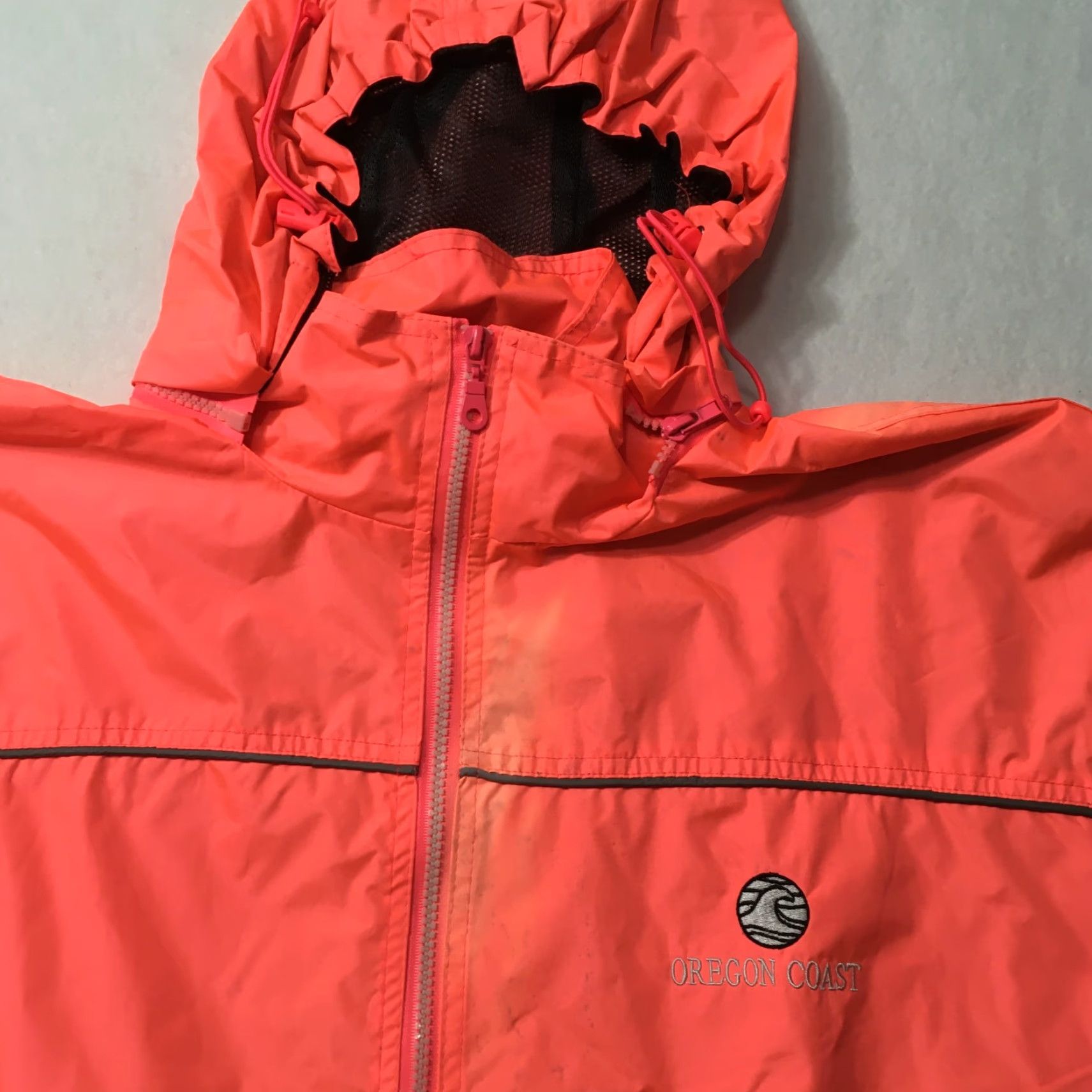 Vintage Cheneral Jacket Mens 2XL Hooded Full Zip Pink Black Rain Oregon Coast Windbreaker Reversible Lined Polyester Embroidered Coat Unknown Size US XXL / EU 58 / 5 - 2 Thumbnail