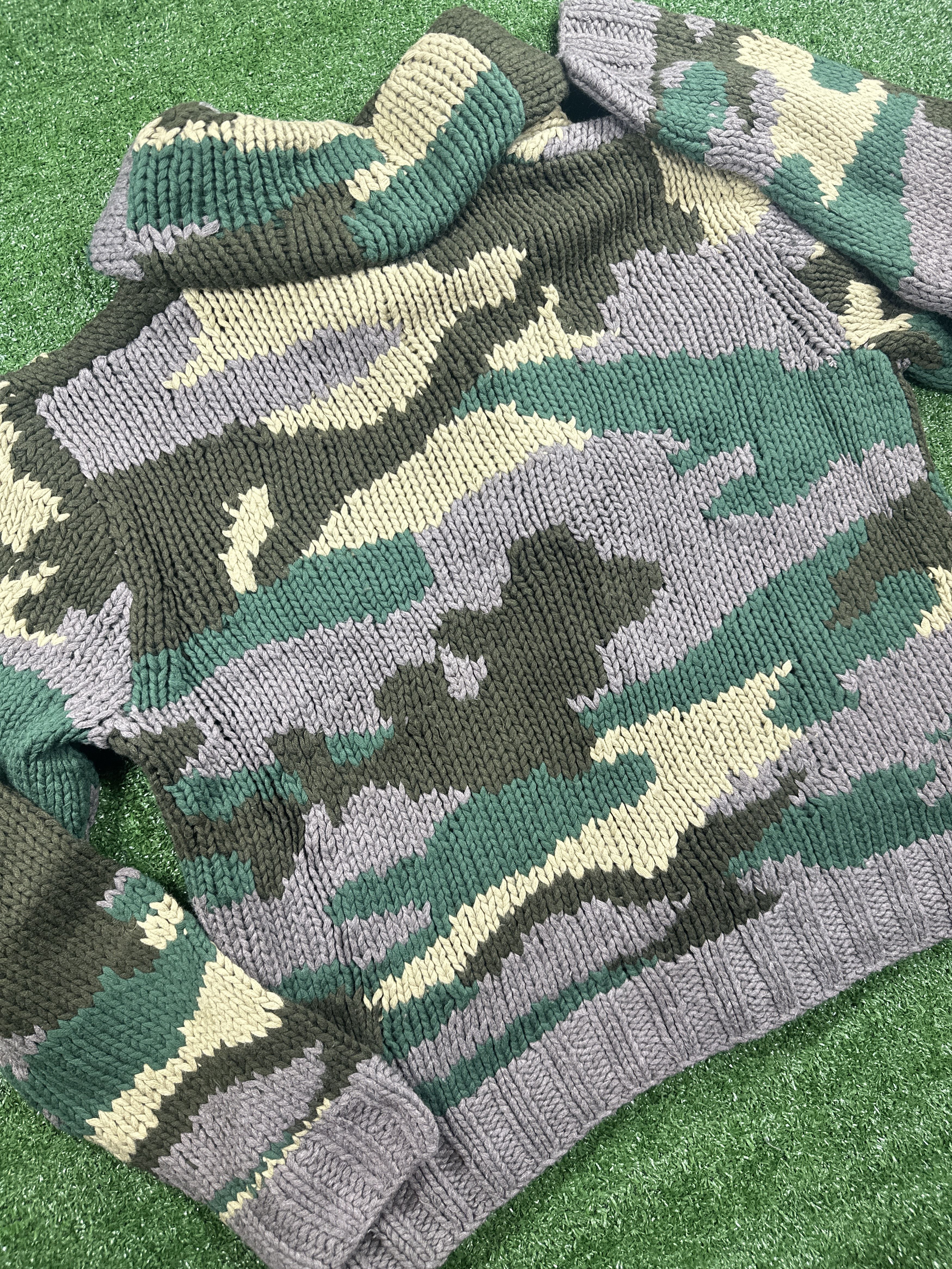 Rhude Rhude Heavyweight Knit Men's Camo Cardigan - Size Large Size US L / EU 52-54 / 3 - 4 Thumbnail