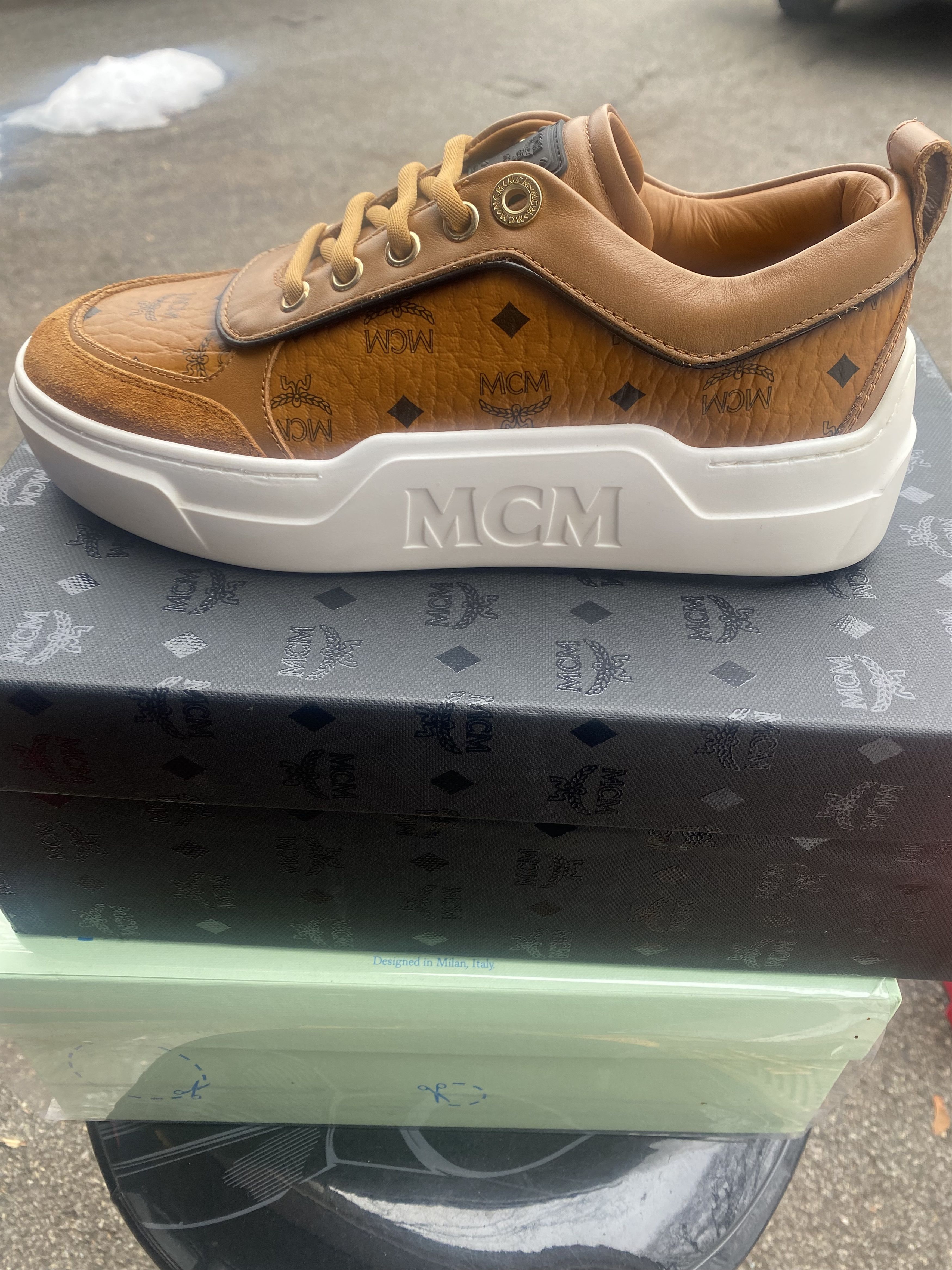 MCM MCM Low Top Sneakers Brown Beige 36 EU 5.5 US Size US 5.5 / IT 35.5 - 1 Thumbnail