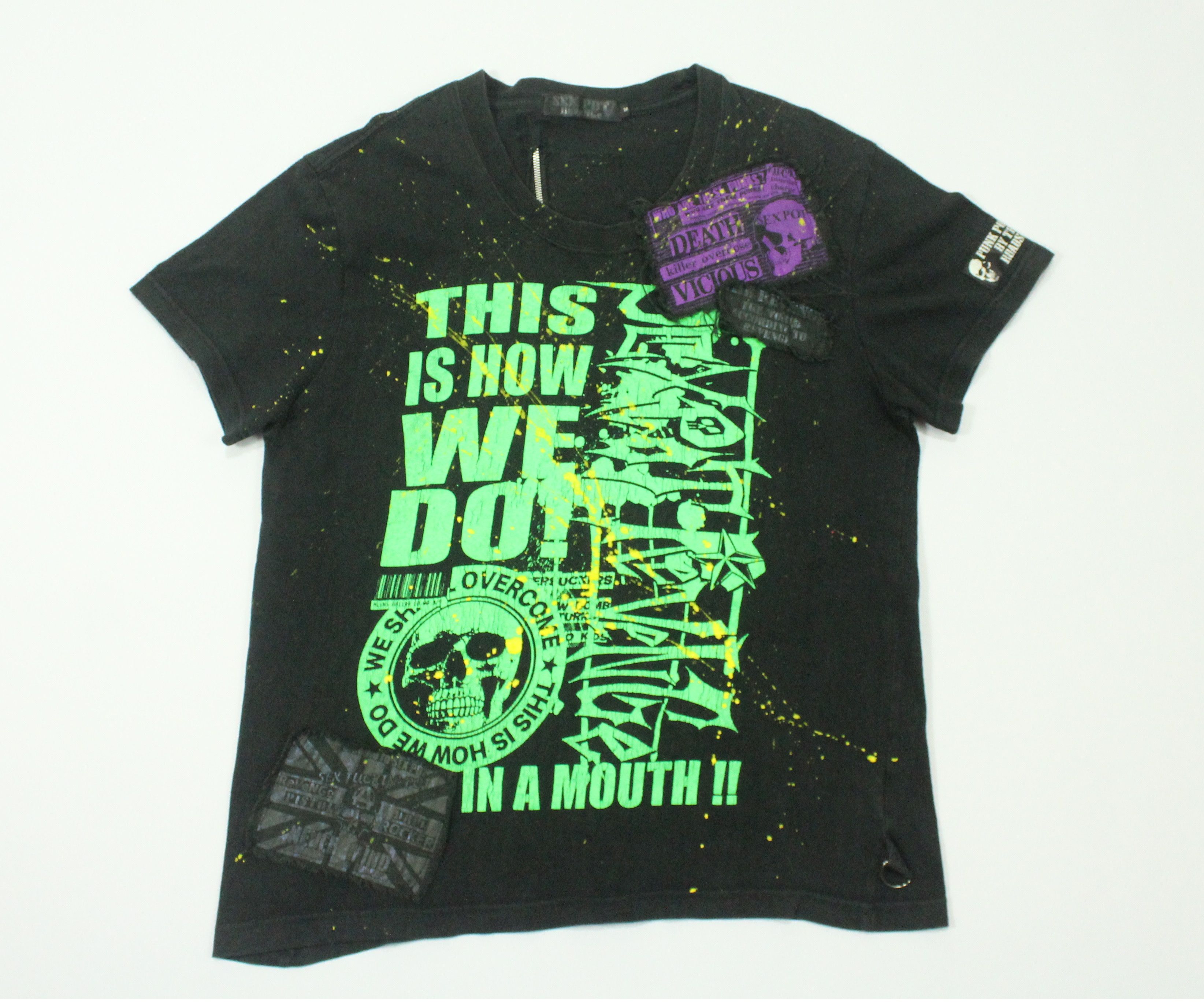 If Six Was Nine × Le Grande Bleu (L.G.B.) × Tornado Mart SEX POT REVENGE T Shirt Punk Style Patches Zipper Size US M / EU 48-50 / 2 - 9 Thumbnail