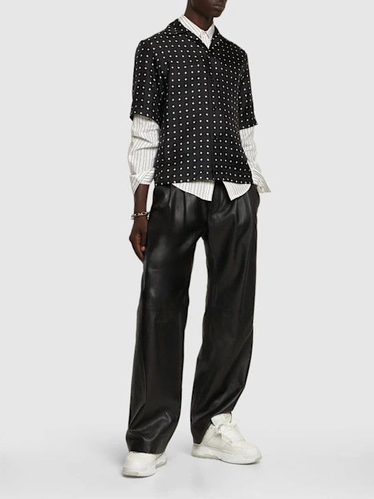Amiri o1lsvrm0425 MA Silk Twill Short Sleeve Shirt in Black Size US L / EU 52-54 / 3 - 4 Thumbnail