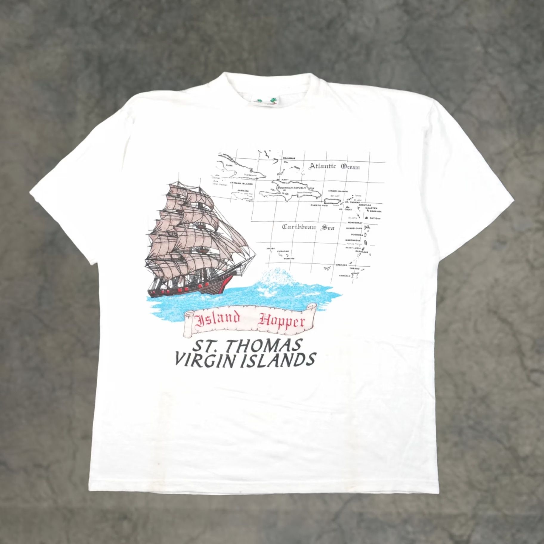 Vintage VINTAGE St. Thomas Virgin Islands Ship Mens Large White Short Sleeve T-Shirt Size US L / EU 52-54 / 3 - 1 Thumbnail